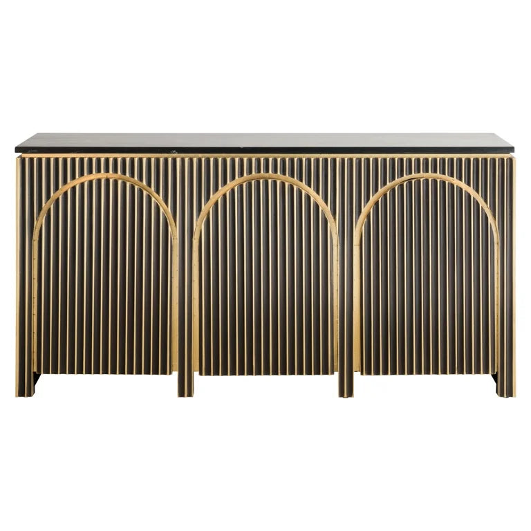 Richmond Interiors Sideboard Les Arcs mit 3 Türen gebürstetem gold Sideboard Richmond Interiors