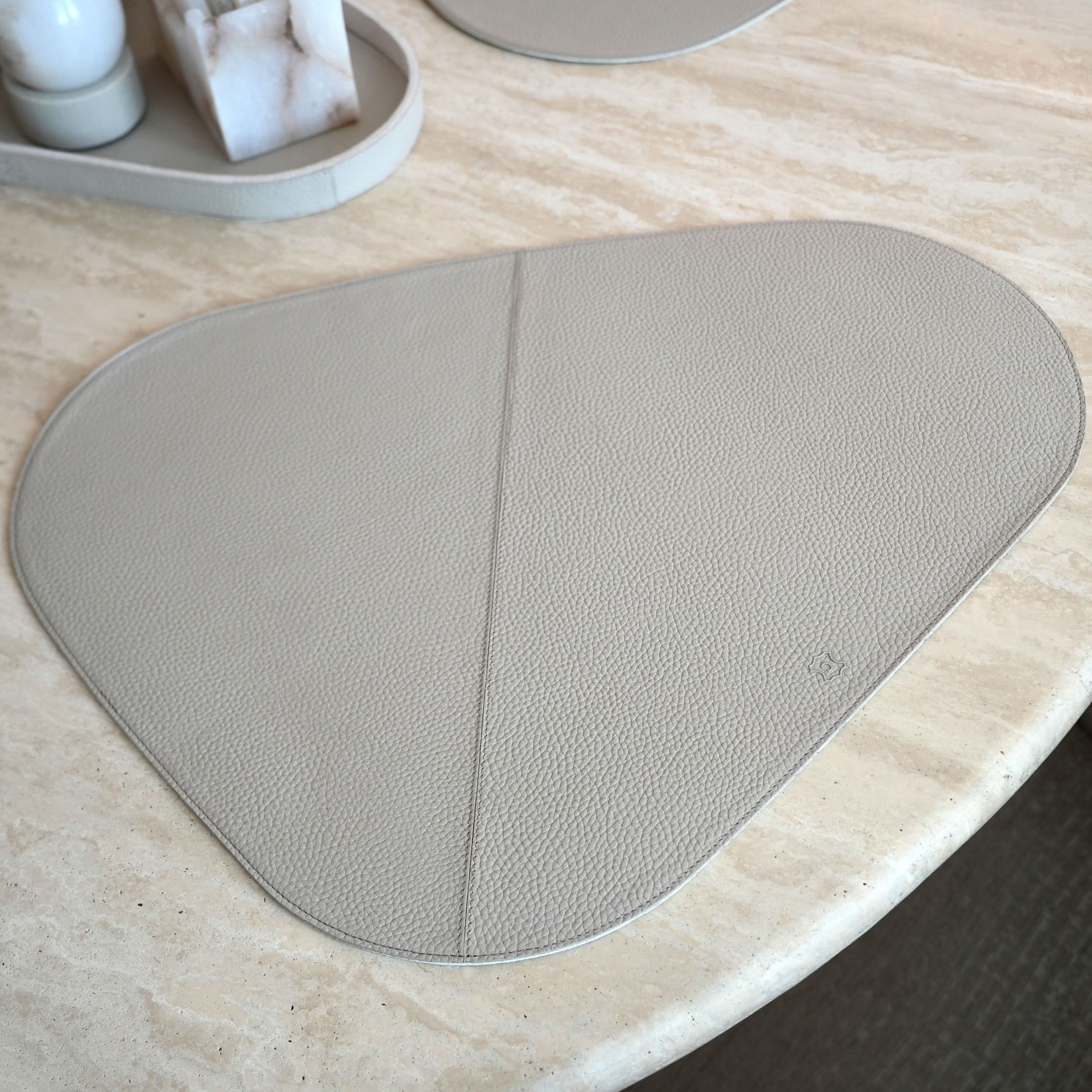 2er-Tischset Leder organisch - beige Platzset Chamada
