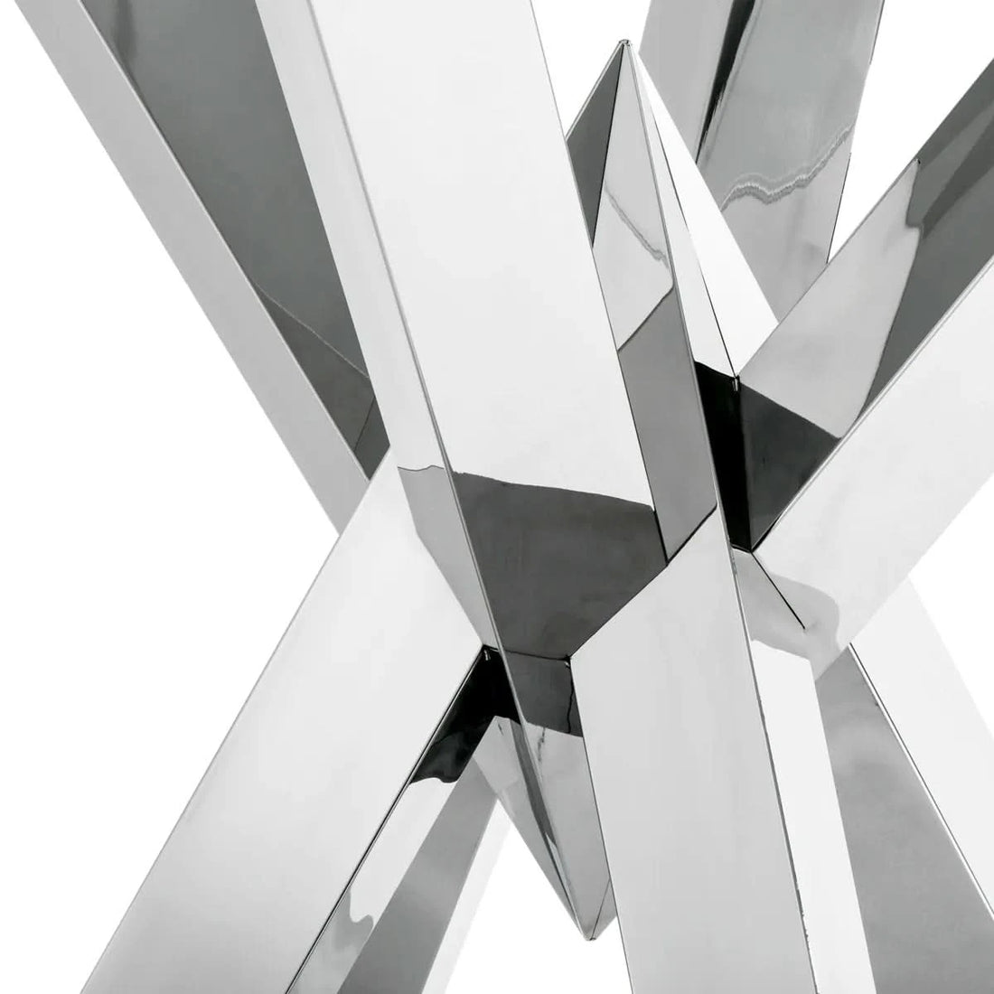 Eichholtz Esstisch Triumph – Polierter Edelstahl &110376 Klarglas Esstisch rund Eichholtz