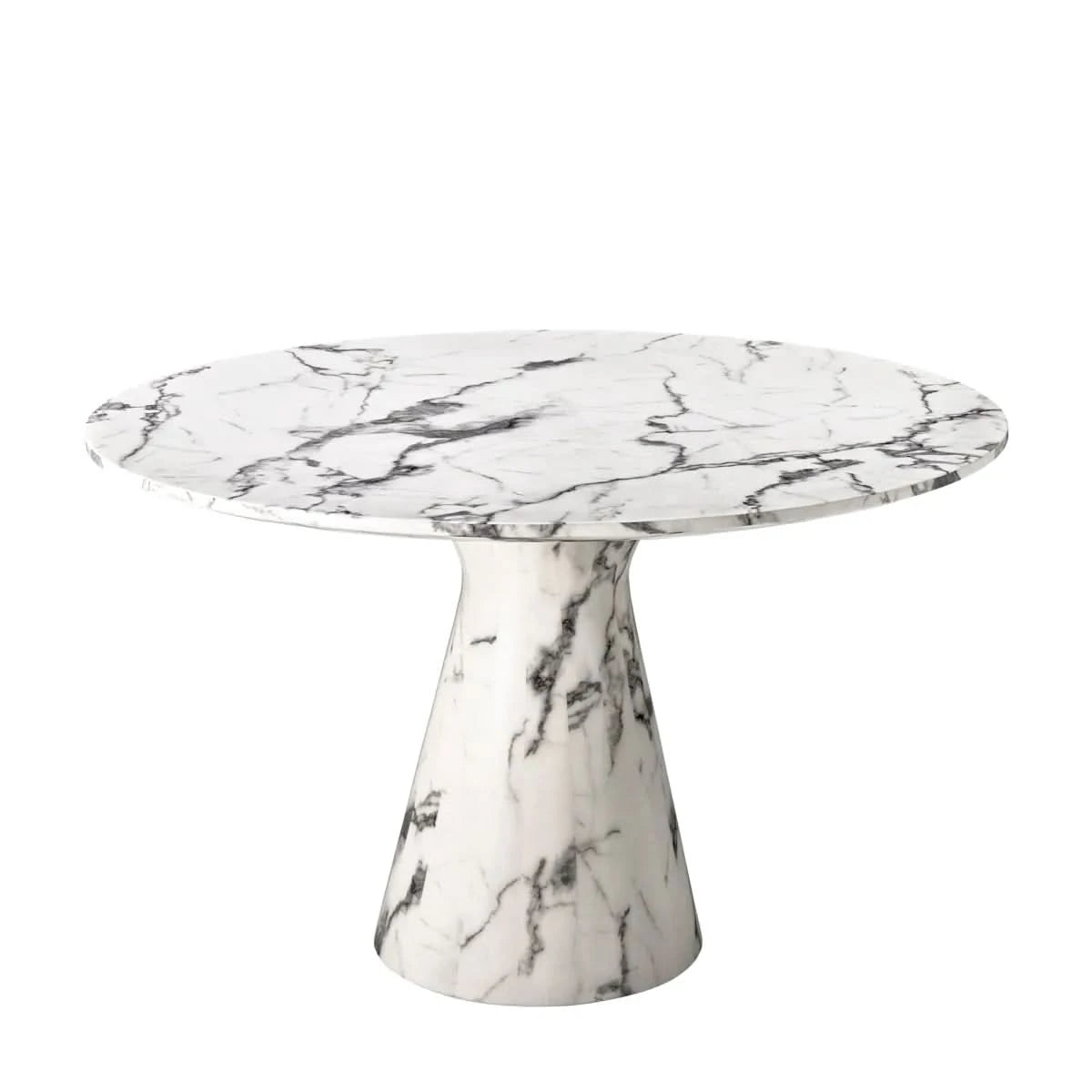 Eichholtz Esstisch Turner White faux marble Esstisch rund Eichholtz