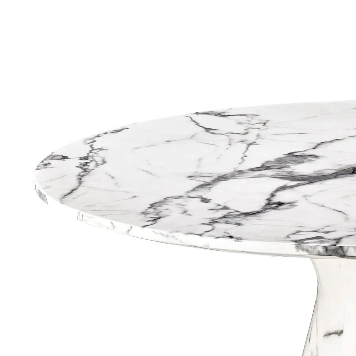 Eichholtz Esstisch Turner White faux marble Esstisch rund Eichholtz