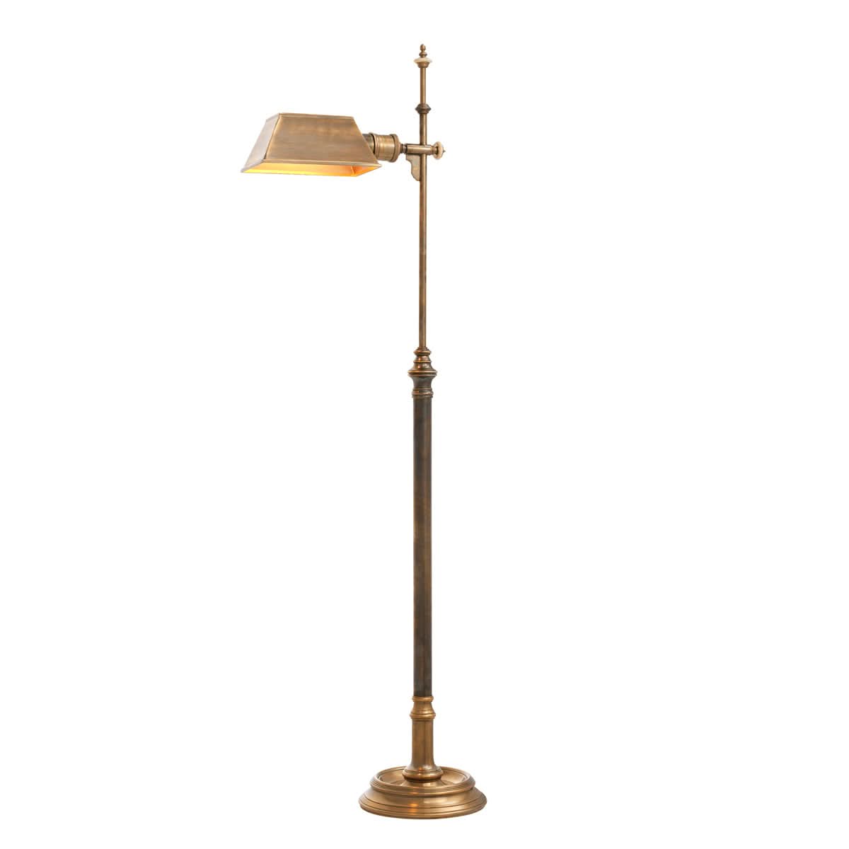 Eichholtz Stehleuchte Charlene – Vintage-Messing-Finish | Französische Verkabelung Stehlampe Eichholtz