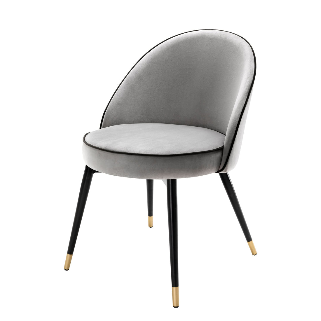 Eichholtz Esszimmerstuhl Cooper – Roche Light Grey Velvet (Set aus 2) 2er-Set Esszimmerstühle Eichholtz