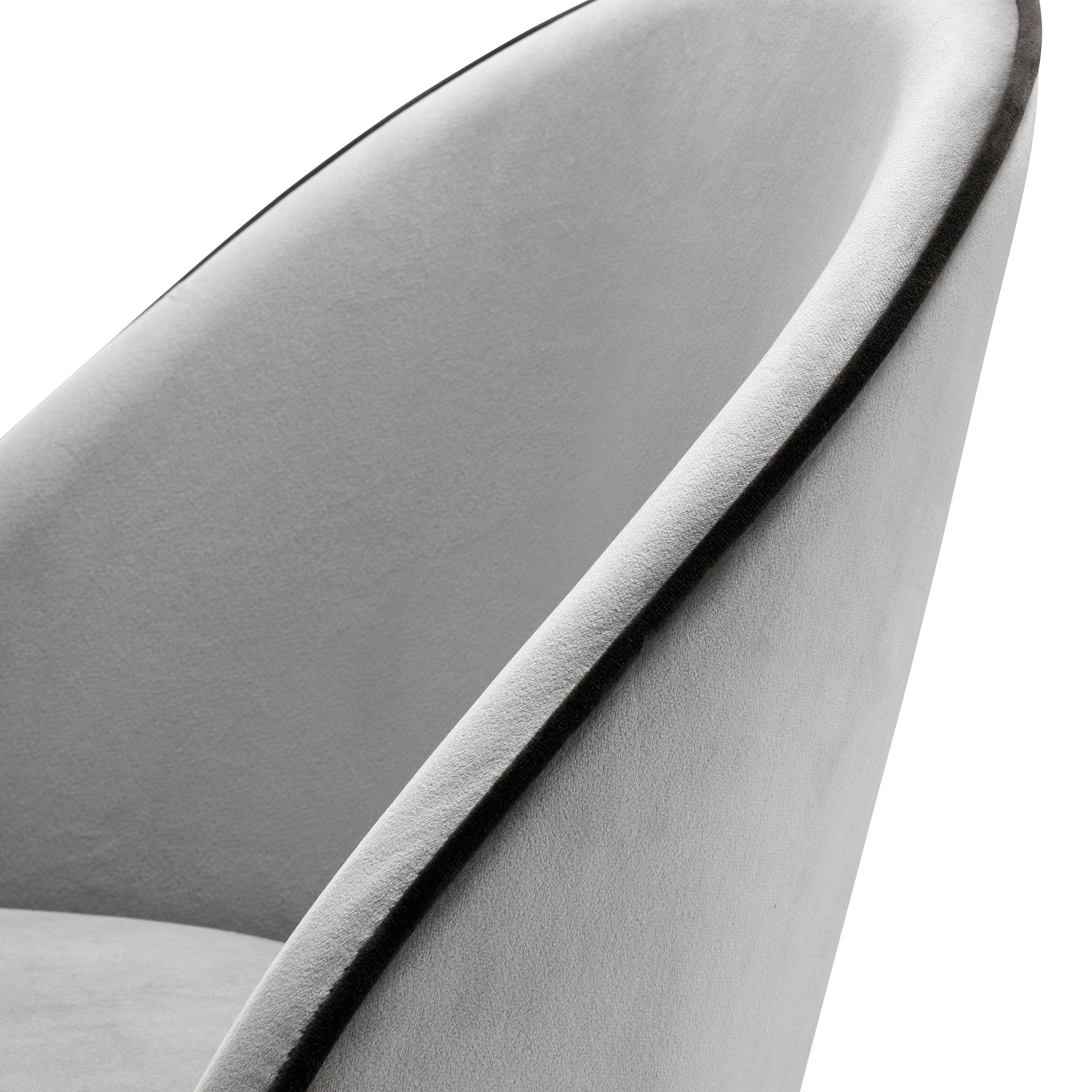 Eichholtz Esszimmerstuhl Cooper – Roche Light Grey Velvet (Set aus 2) 2er-Set Esszimmerstühle Eichholtz