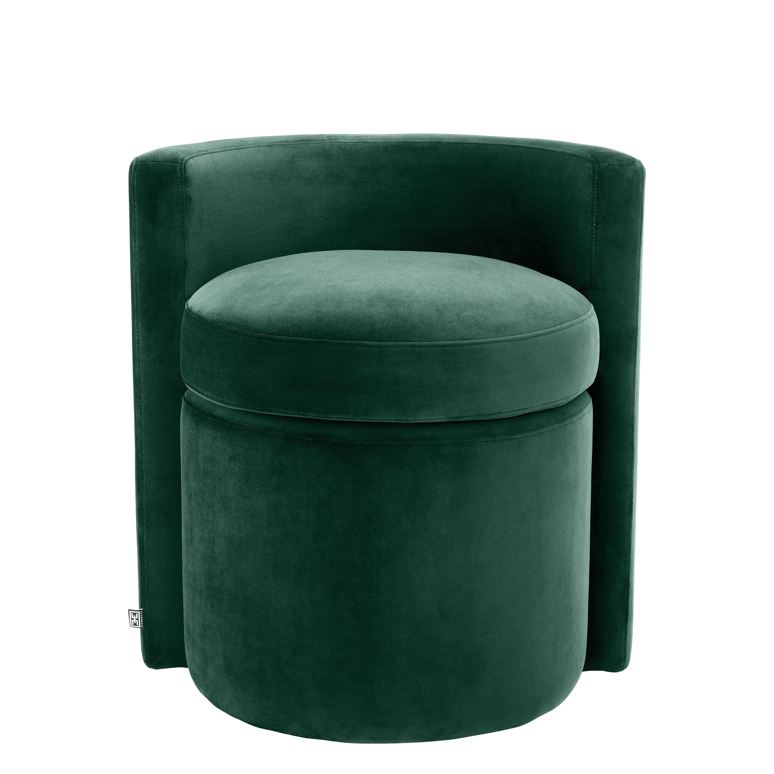 Eichholtz Hocker Arcadia – Roche Dunkelgrün Samt Polsterhocker Eichholtz