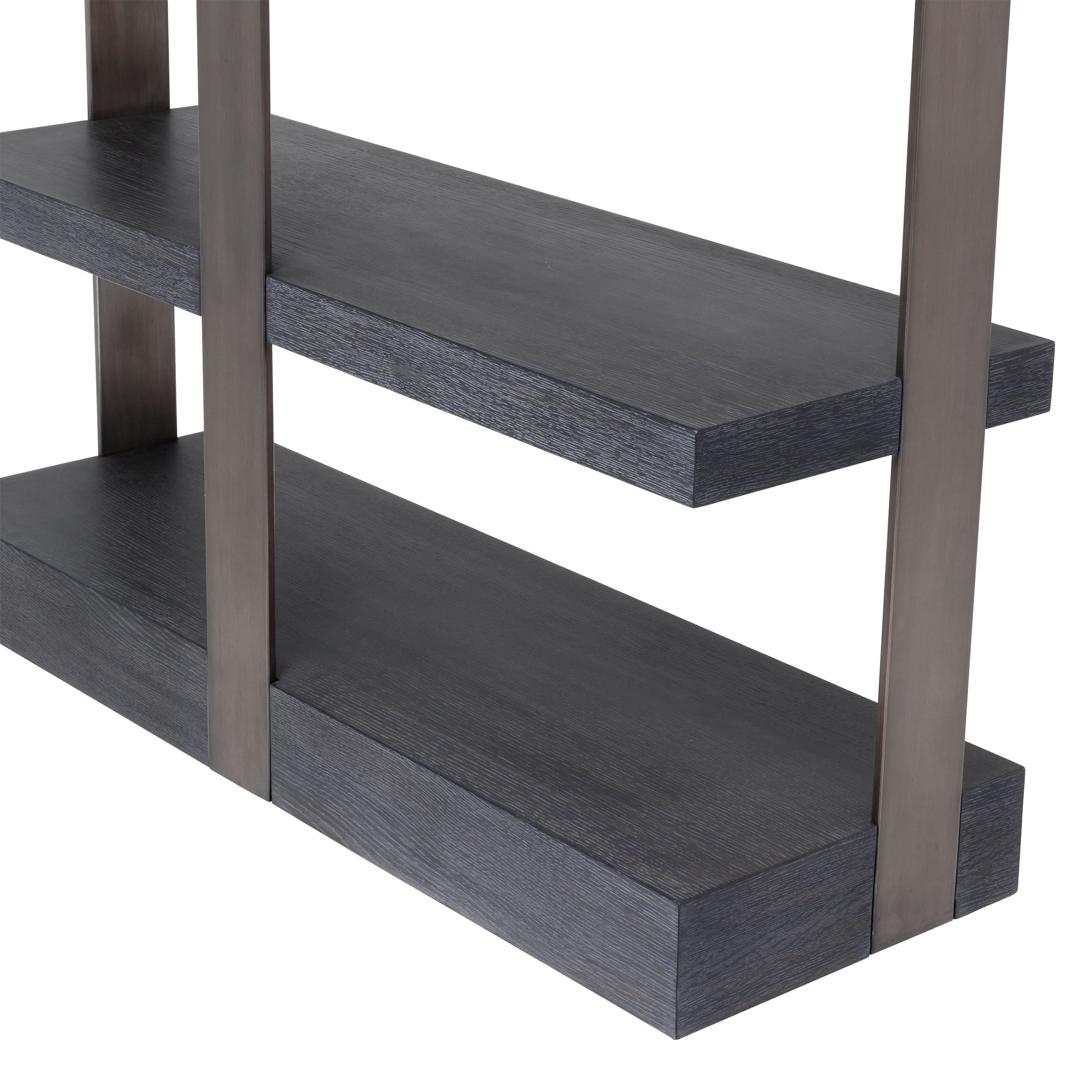 Eichholtz Kabinett Geo - Charcoal Grey Crown Oak Veneer | Medium Bronze Finish Offenes Regal Eichholtz