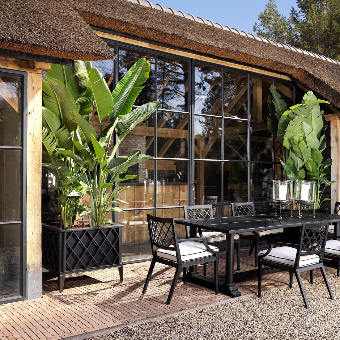 Eichholtz Outdoor Pflanzgefäß Ocean Club – Schwarz Outdoor Kübel Eichholtz