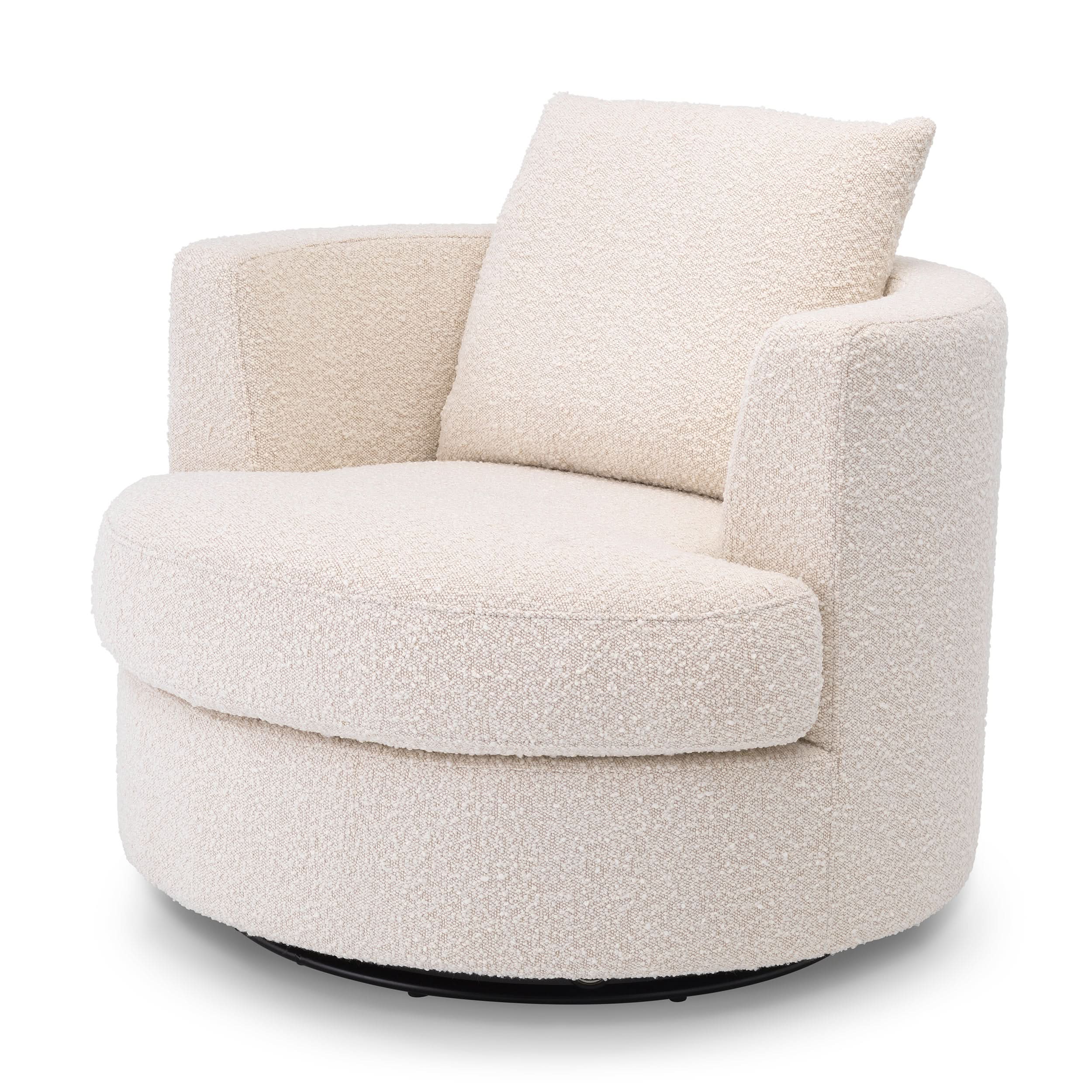 Eichholtz Drehsessel Felix – Bouclé Creme | Drehfunktion Drehsessel Eichholtz