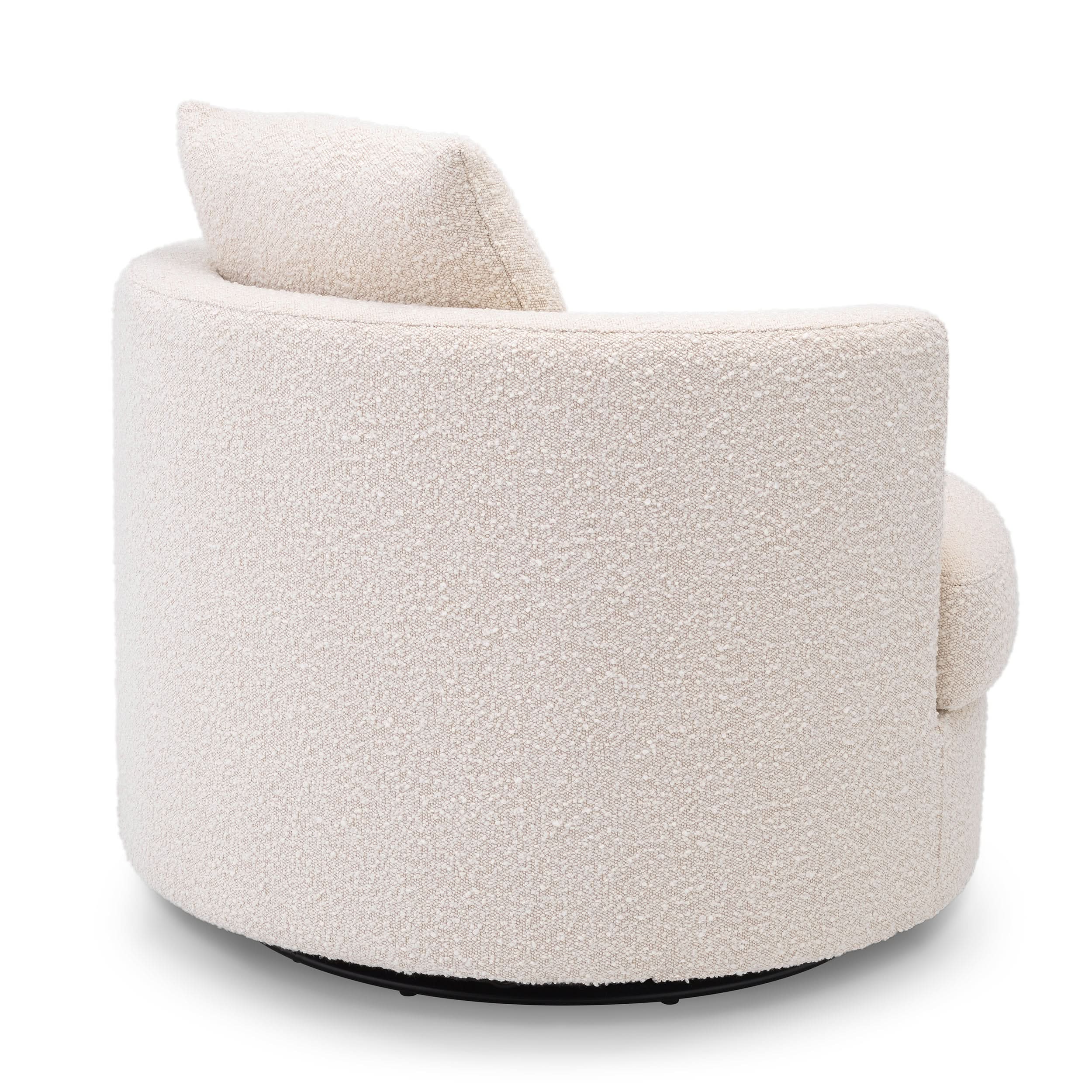 Eichholtz Drehsessel Felix – Bouclé Creme | Drehfunktion Drehsessel Eichholtz