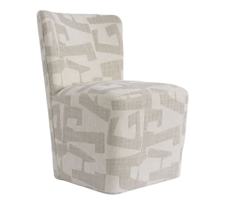 Richmond Interiors Stuhl Lorain – Beige Graffic mit Rollen Esszimmerstuhl Richmond Interiors