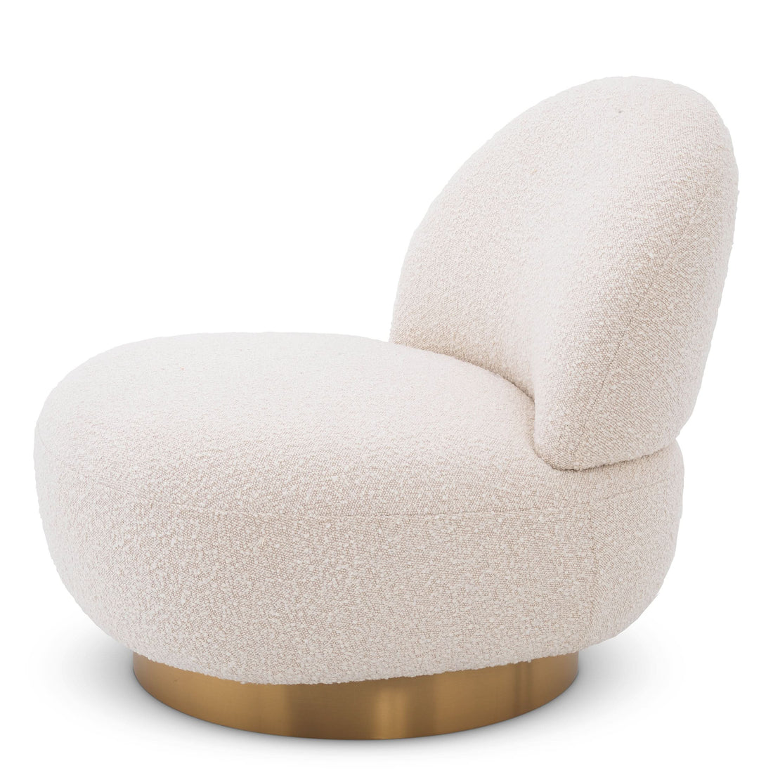 Eichholtz Drehsessel Clément – Bouclé Creme | Drehfuß in gebürstetem Messing Drehsessel Eichholtz