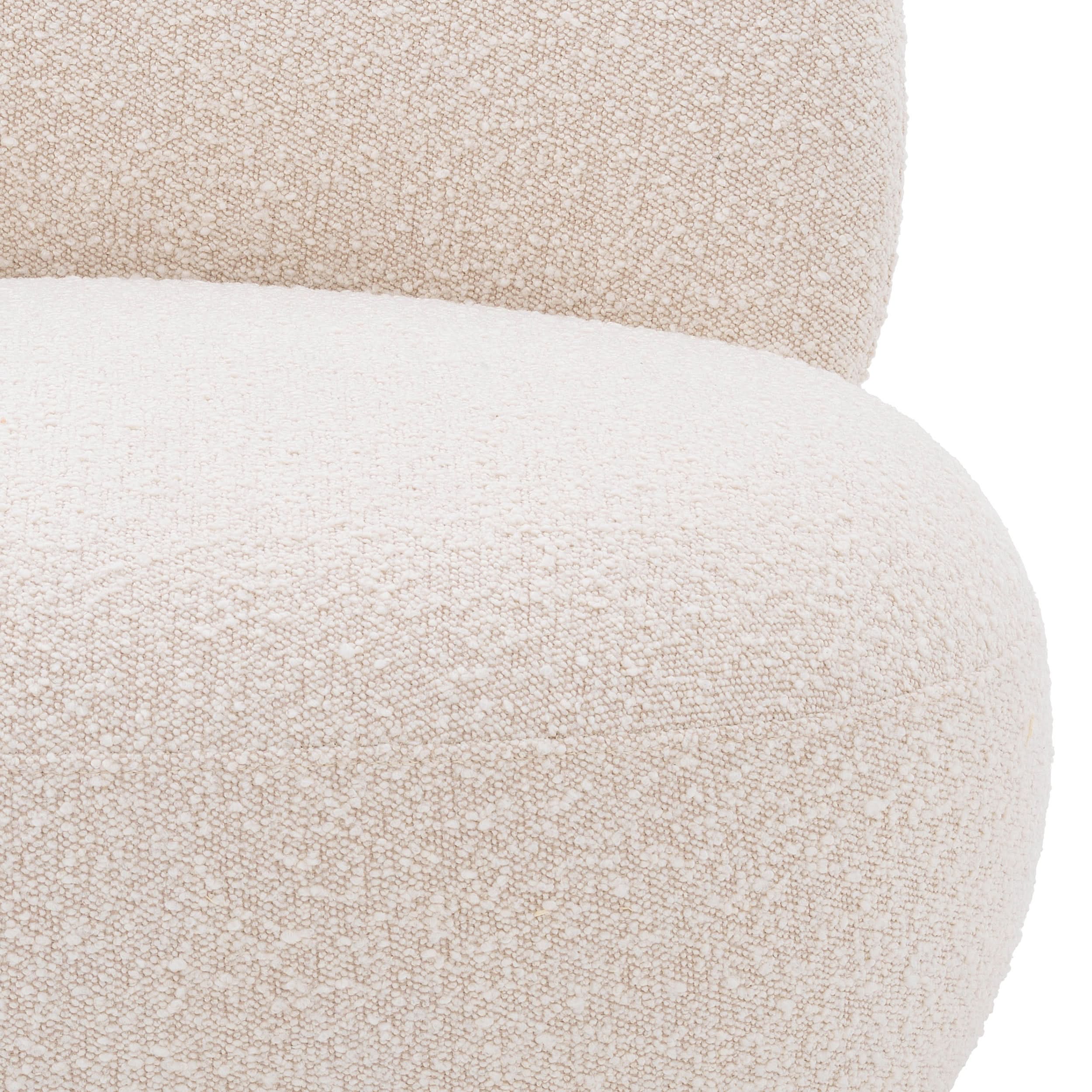 Eichholtz Drehsessel Clément – Bouclé Creme | Drehfuß in gebürstetem Messing Drehsessel Eichholtz