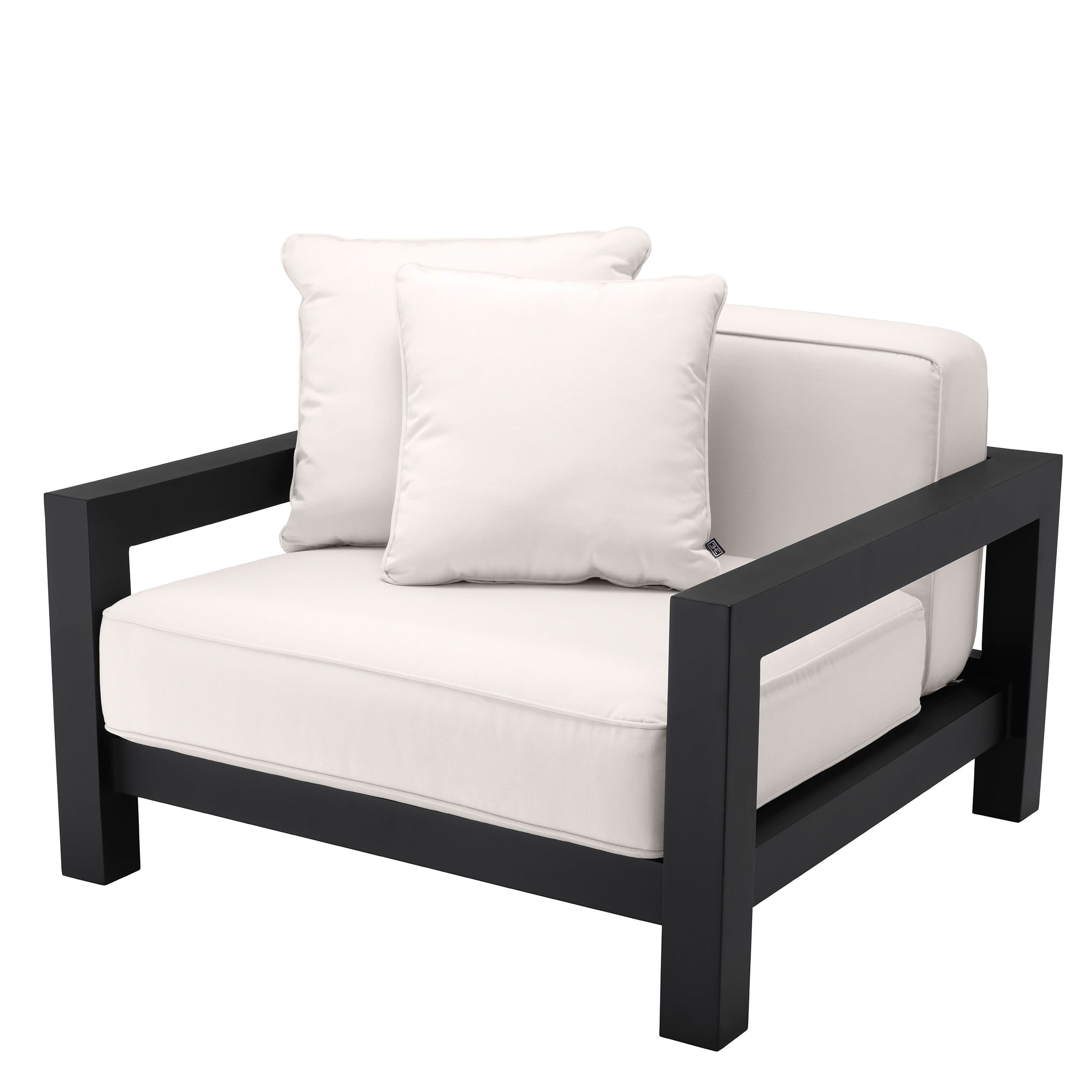 Eichholtz Outdoor Sessel Cap-Antibes – Schwarz | Bezug aus Acryl Outdoor Sessel Eichholtz