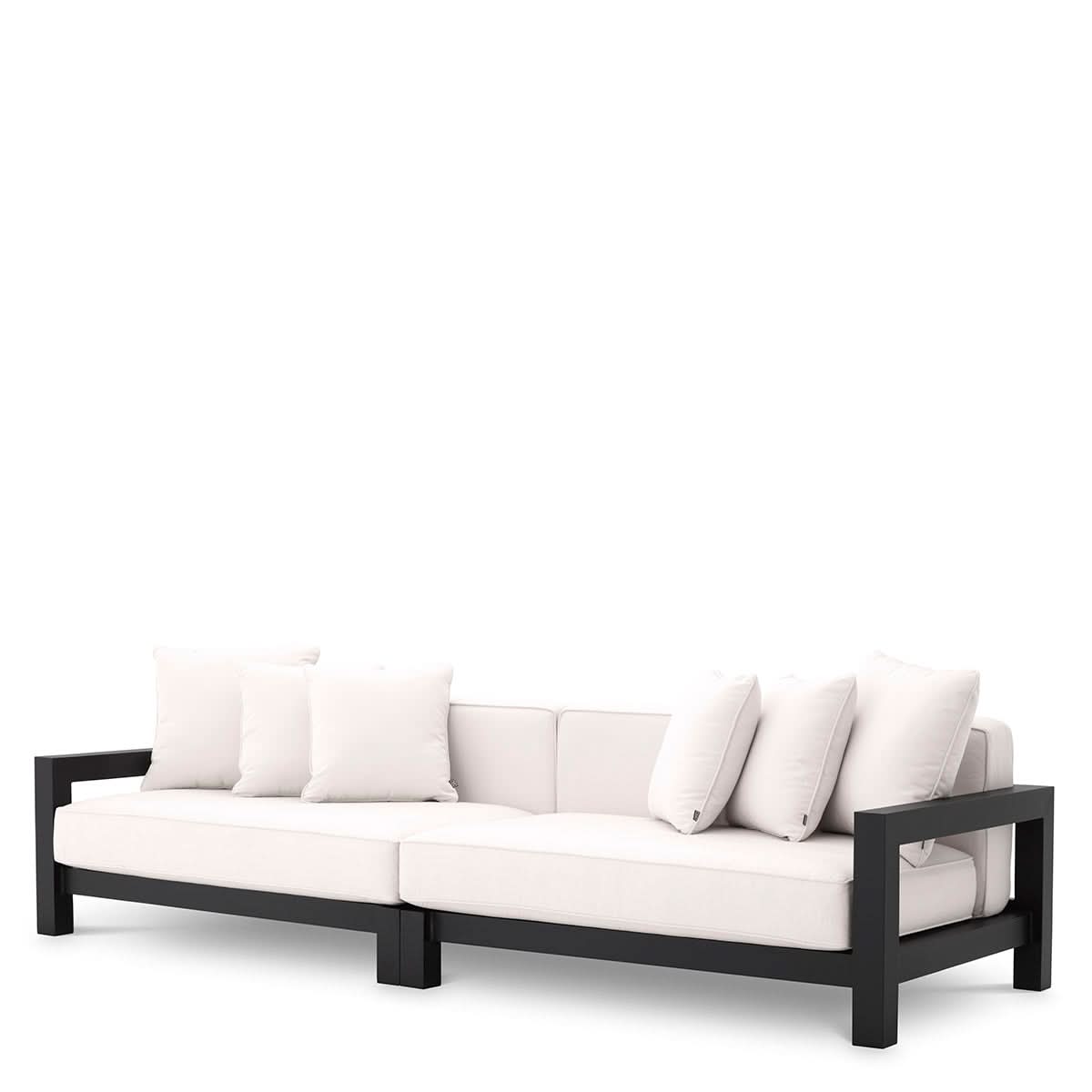 Eichholtz Outdoor Sofa Cap-Antibes – Schwarz | Bezug aus Acryl Outdoor Sofa 4-Sitzer Eichholtz