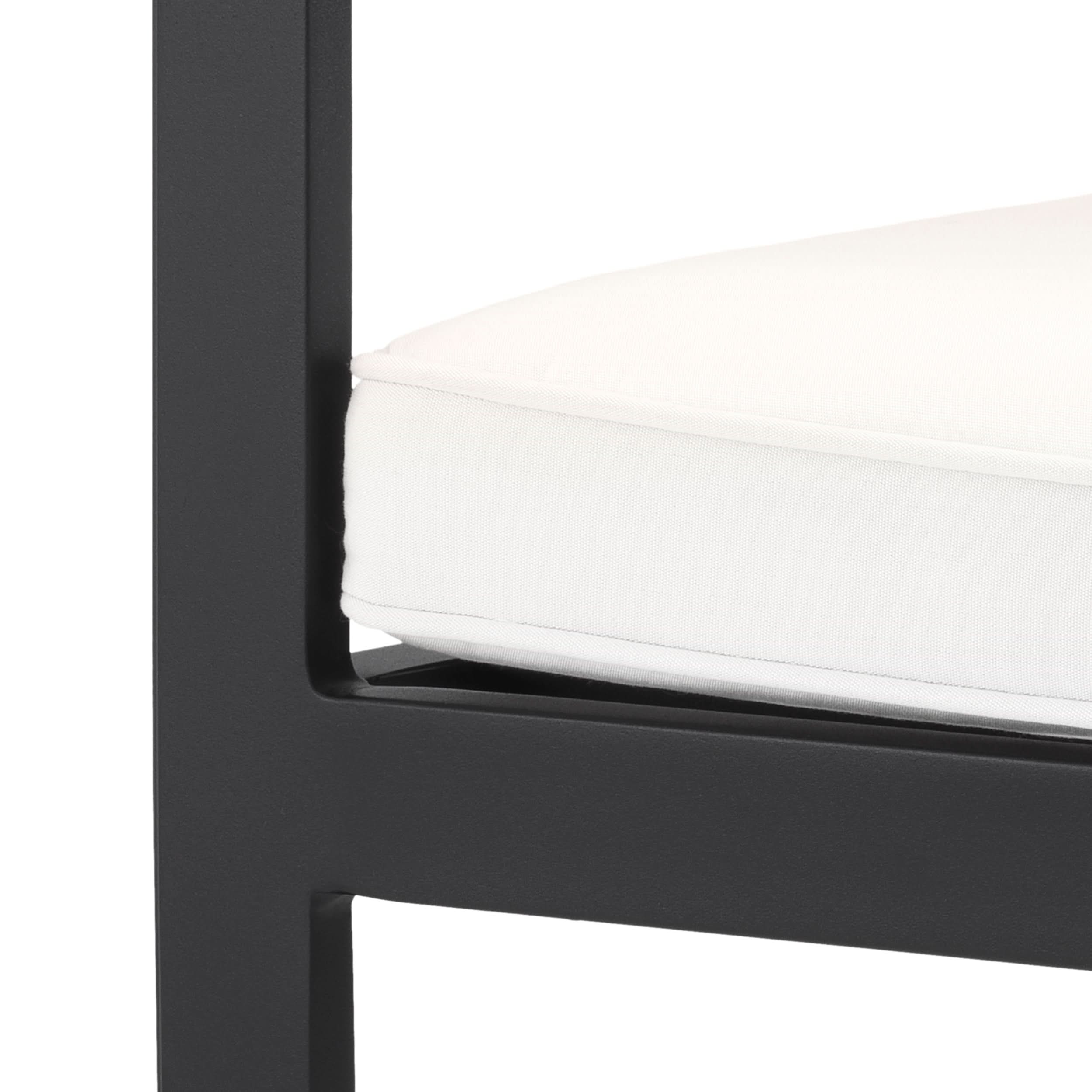 Eichholtz Gartenstuhl Cap-Ferrat – Schwarz mit Sitzkissen Outdoor Stuhl Eichholtz