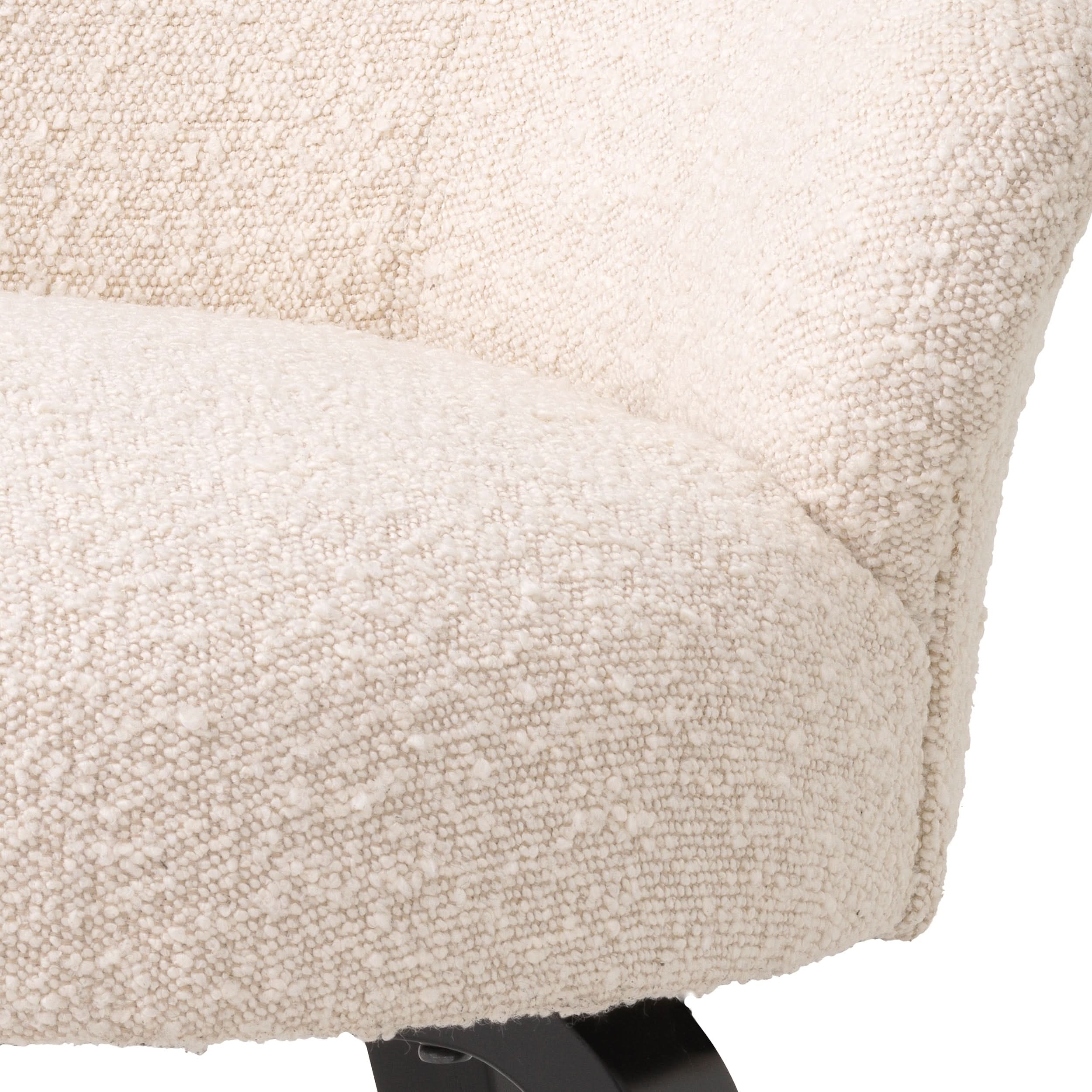 Eichholtz Esszimmerstuhl Moretti – Bouclé Creme | Schwarze Beine Esszimmerstuhl Eichholtz