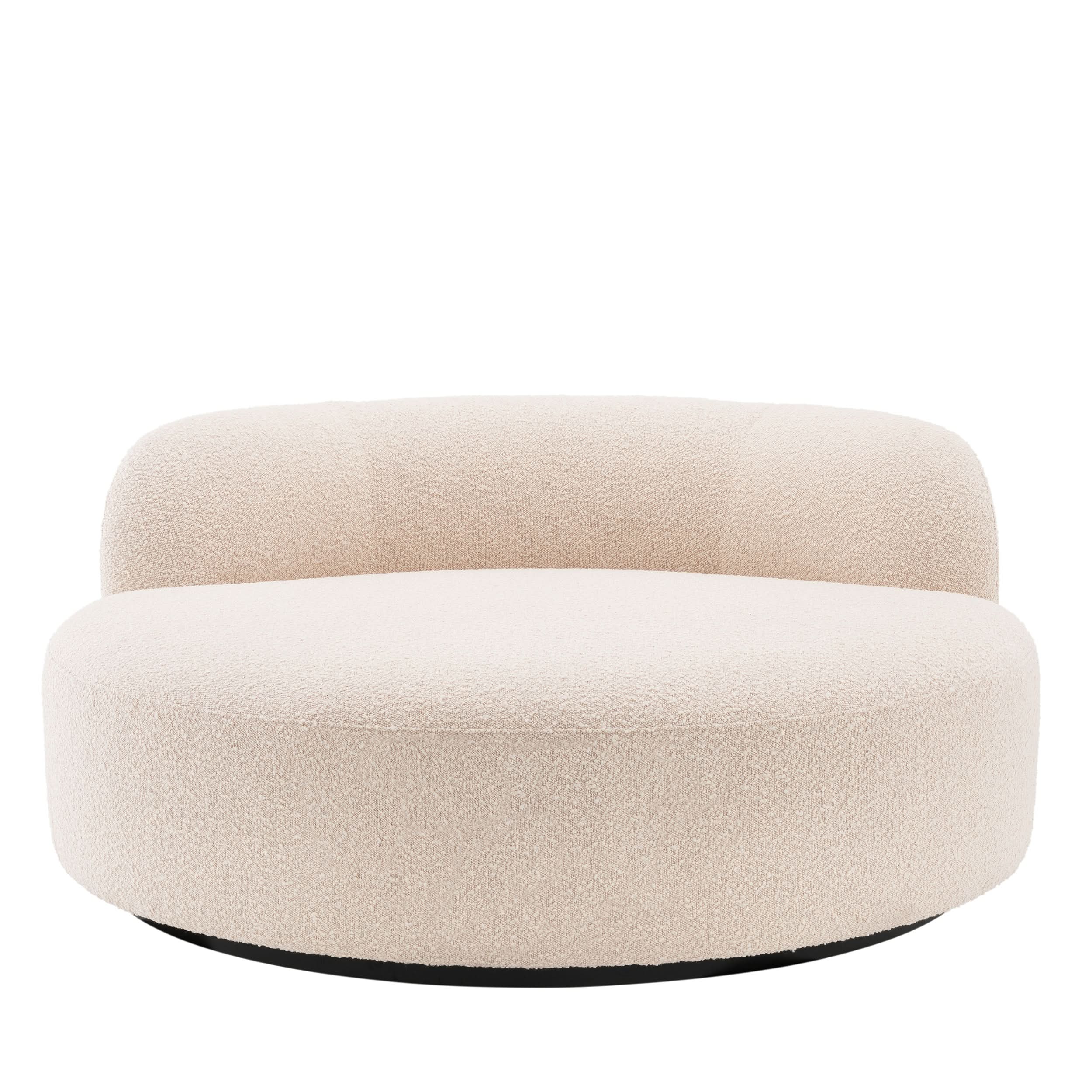 Eichholtz Sofa Björn Rund – Bouclé Creme mit schwarzem Gestell Sofa rund Eichholtz