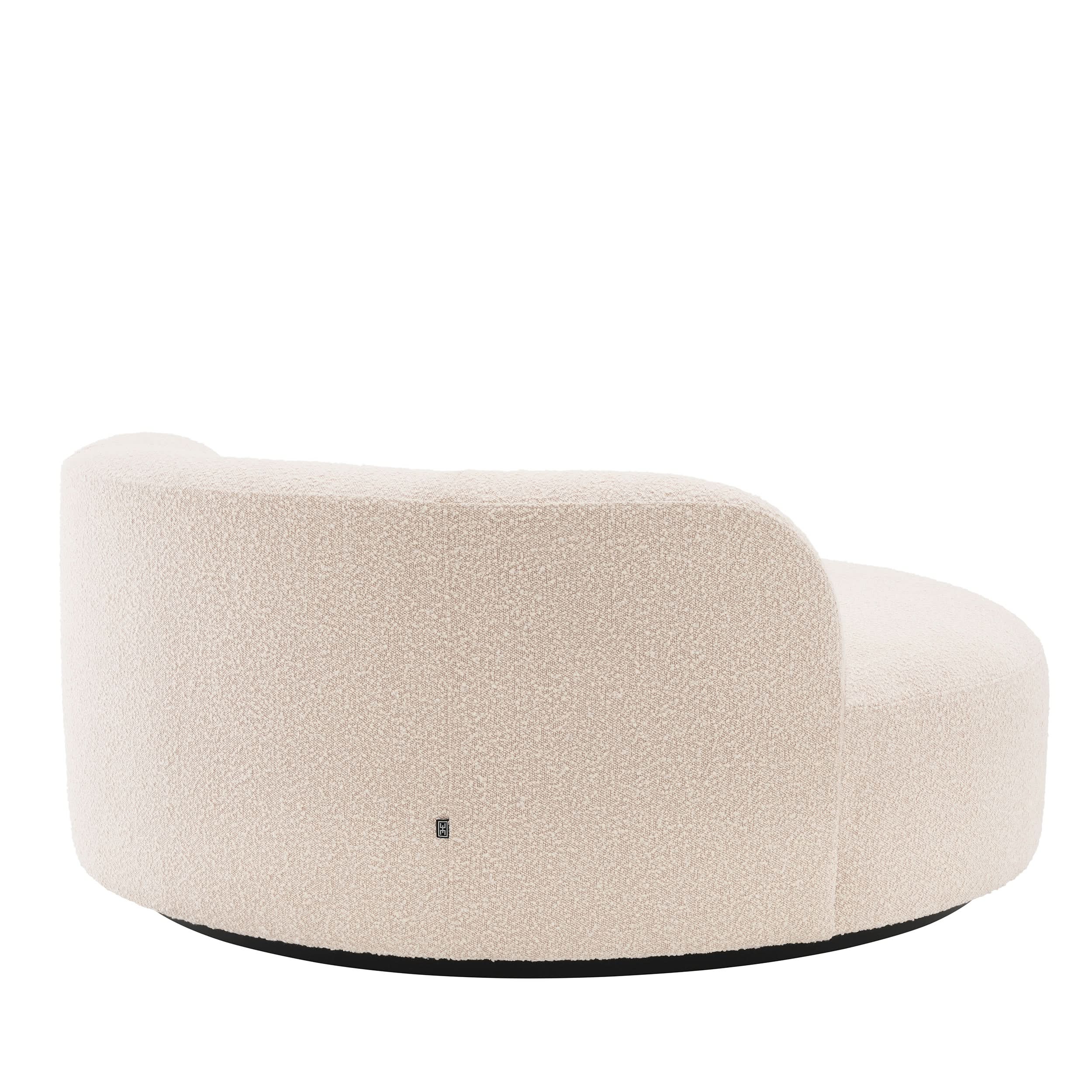 Eichholtz Sofa Björn Rund – Bouclé Creme mit schwarzem Gestell Sofa rund Eichholtz