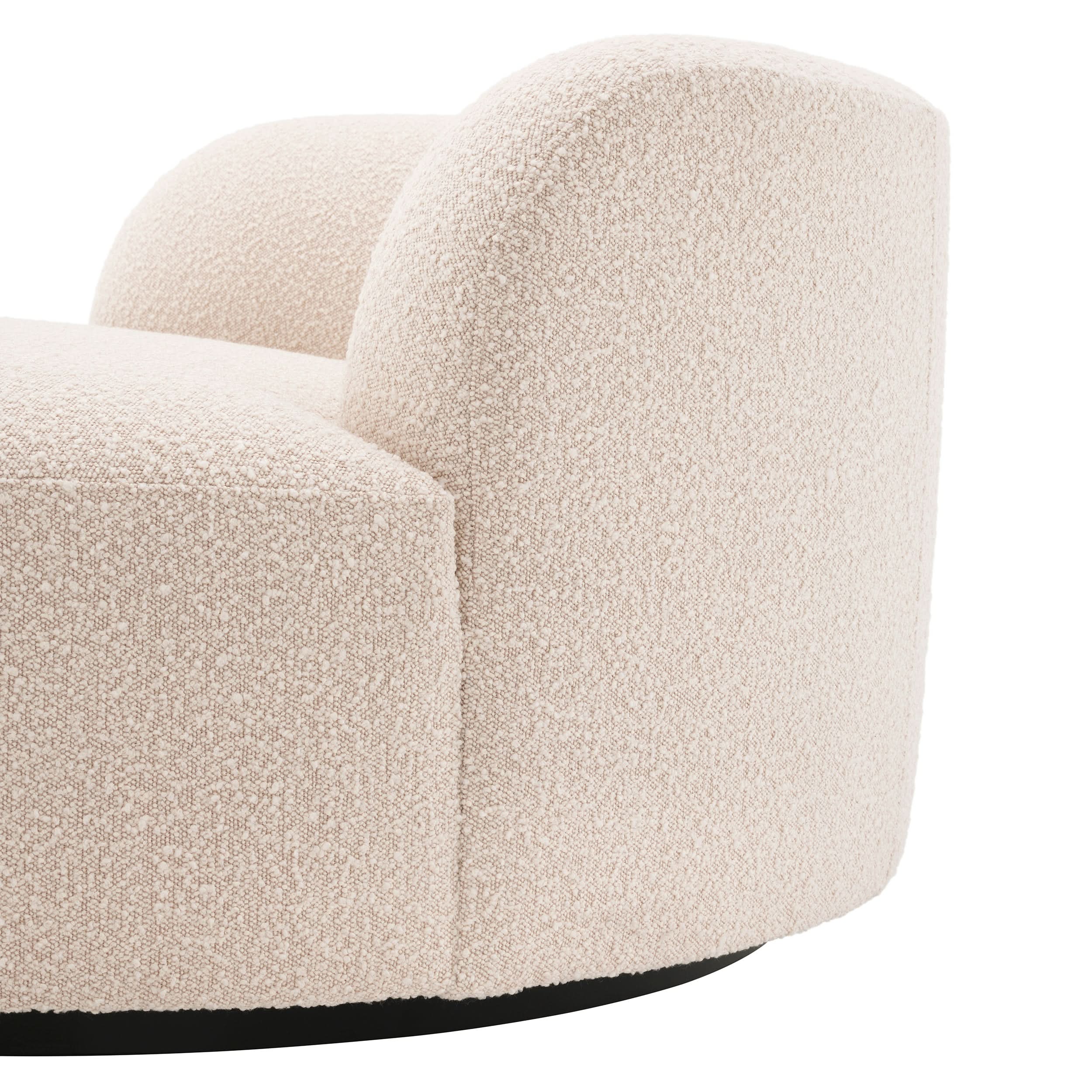 Eichholtz Sofa Björn Rund – Bouclé Creme mit schwarzem Gestell Sofa rund Eichholtz