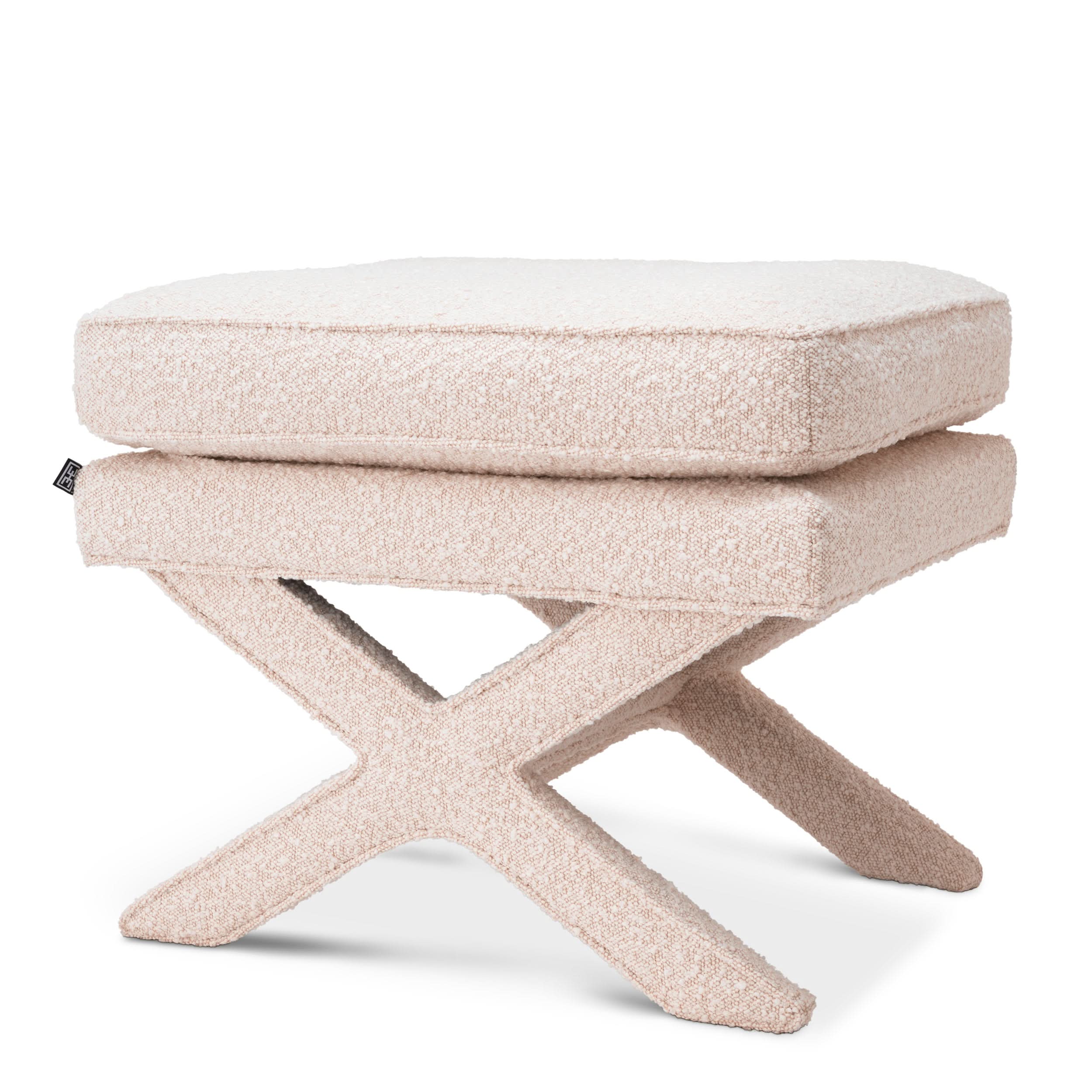 Eichholtz Hocker Cordoba – Bouclé Cream Polsterhocker Eichholtz