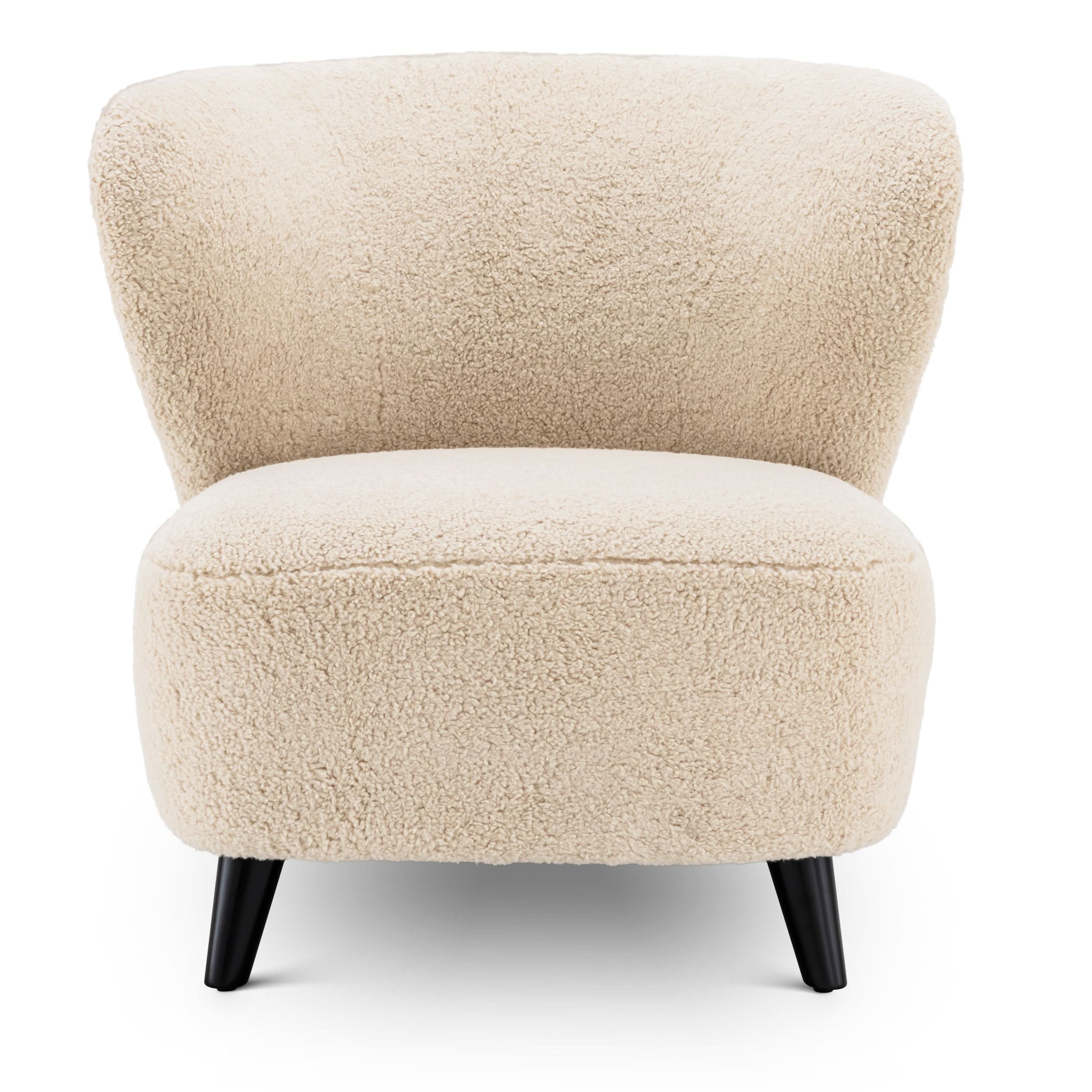 Eichholtz Sessel Hydra – Brisbane Cream | Schwarze Beine | Wingback Design Polstersessel Eichholtz