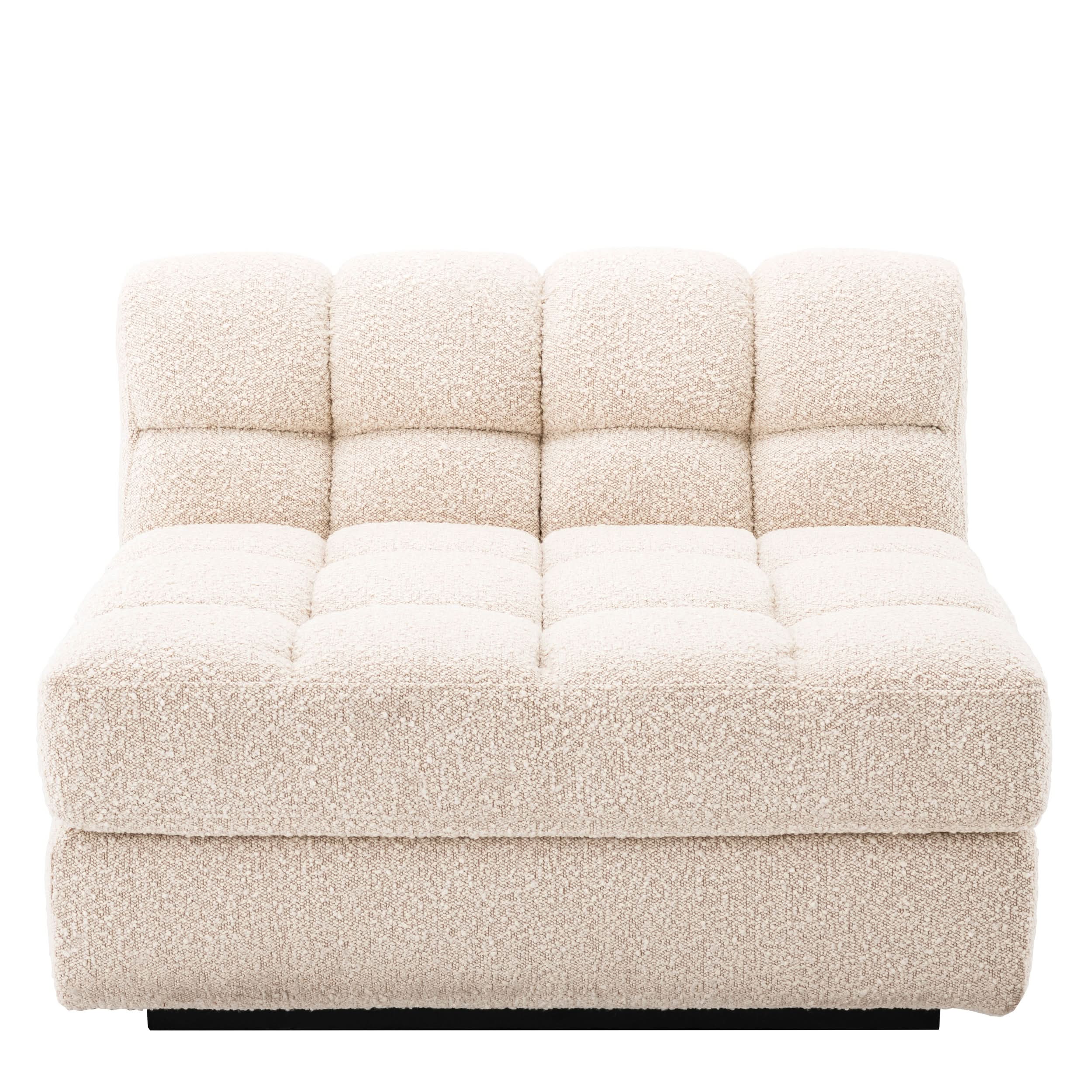 Eichholtz Modulsofa Dean Mittelelement – Bouclé Creme | Schwarzer Sockel Modulsofa Eichholtz