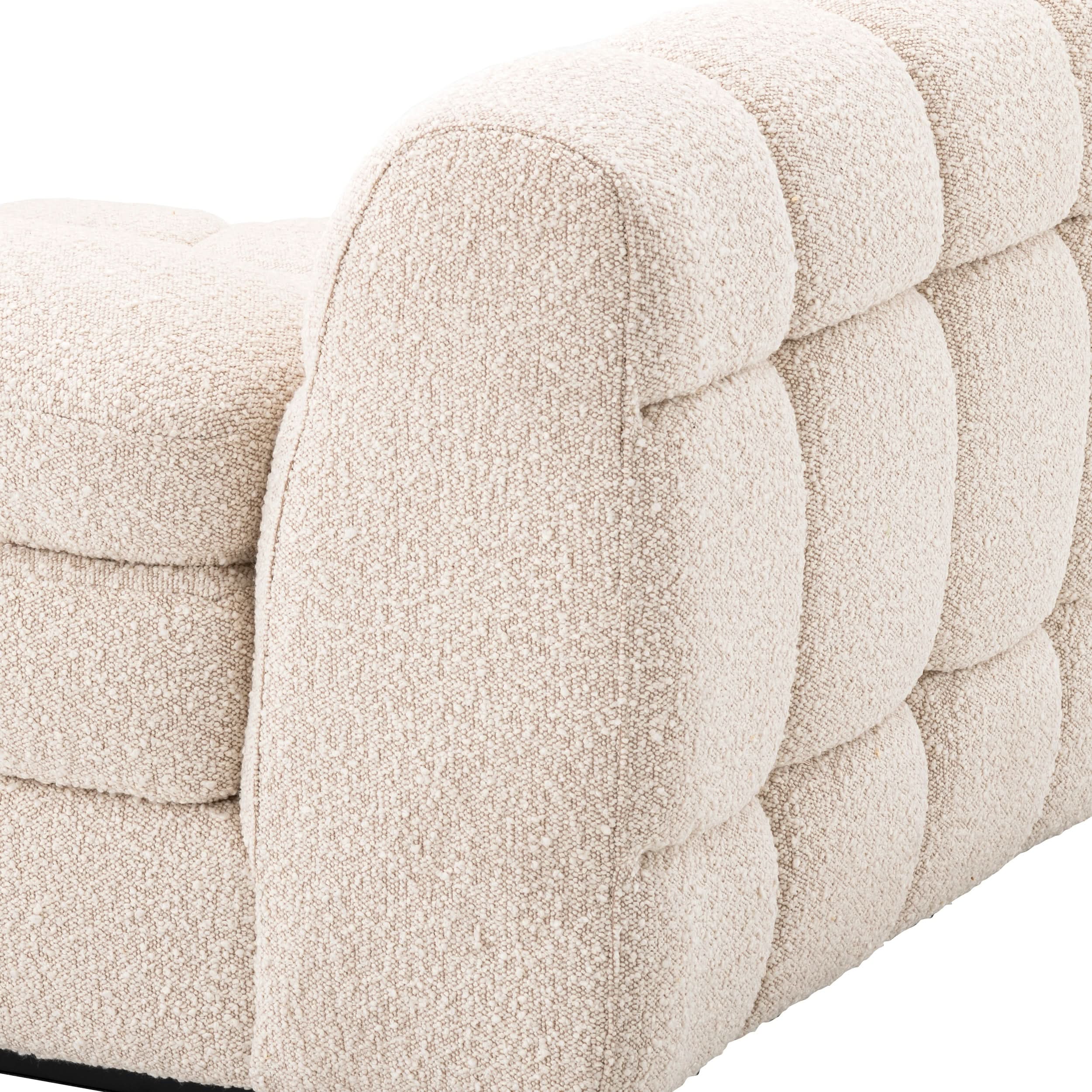 Eichholtz Modulsofa Dean rechts – Bouclé Creme | Schwarzer Sockel Modulsofa Eichholtz