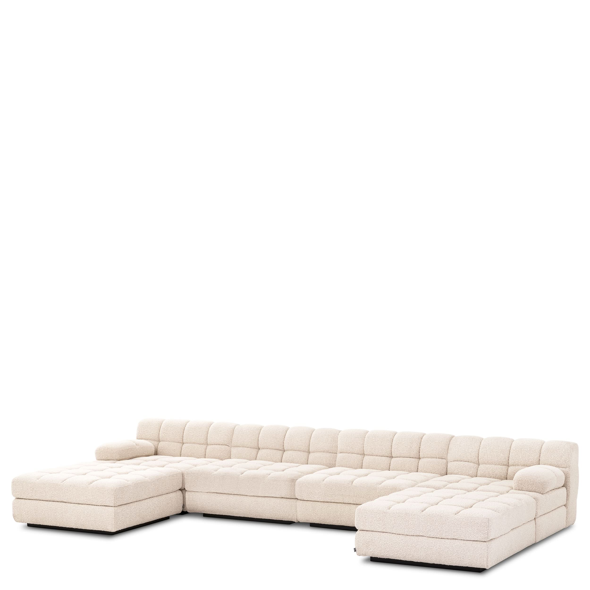 Eichholtz Modulsofa Dean – Hocker – Bouclé Creme Polsterhocker Eichholtz