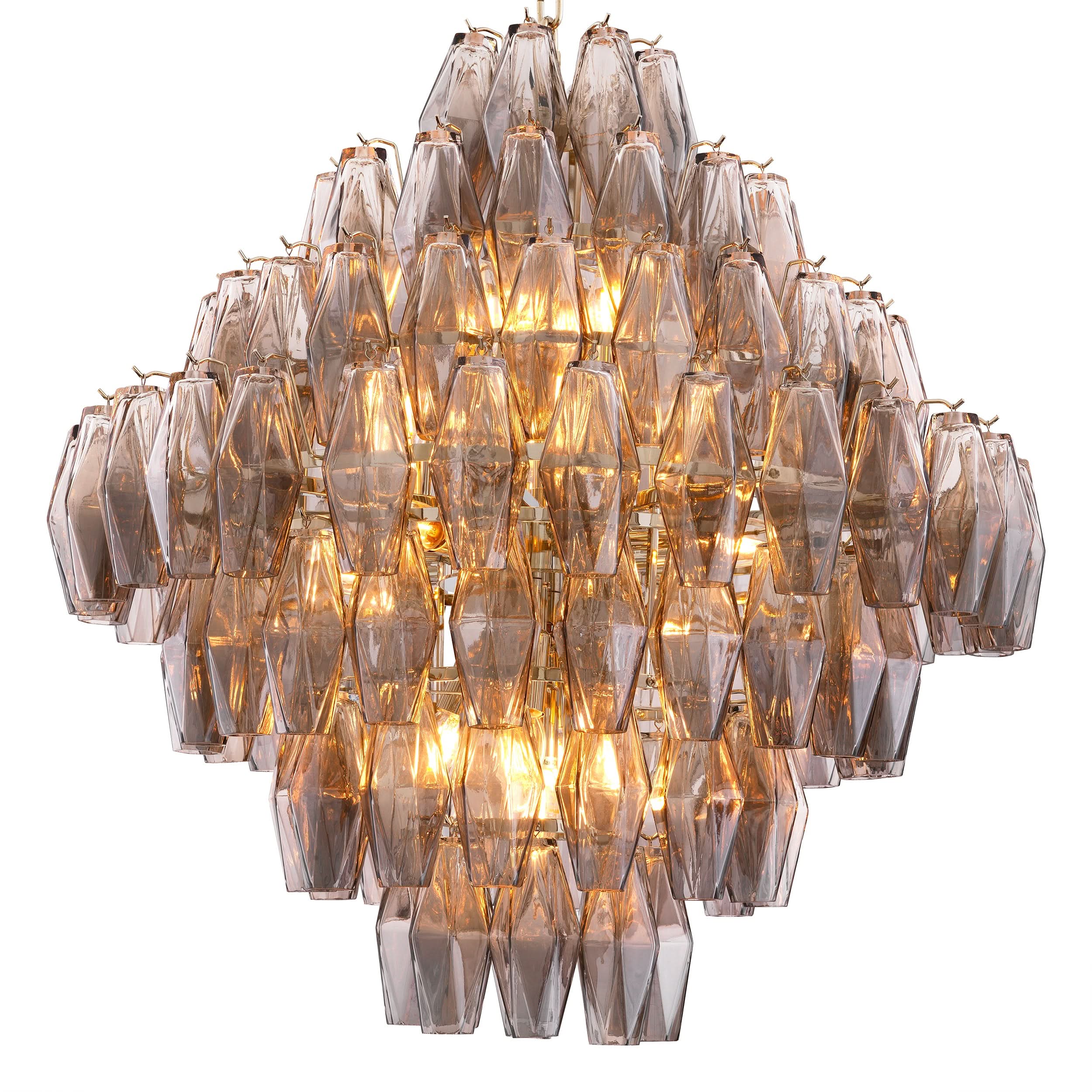 Kronleuchter Benini L – Rauchglas | Nickel-Finish Kronleuchter Eichholtz