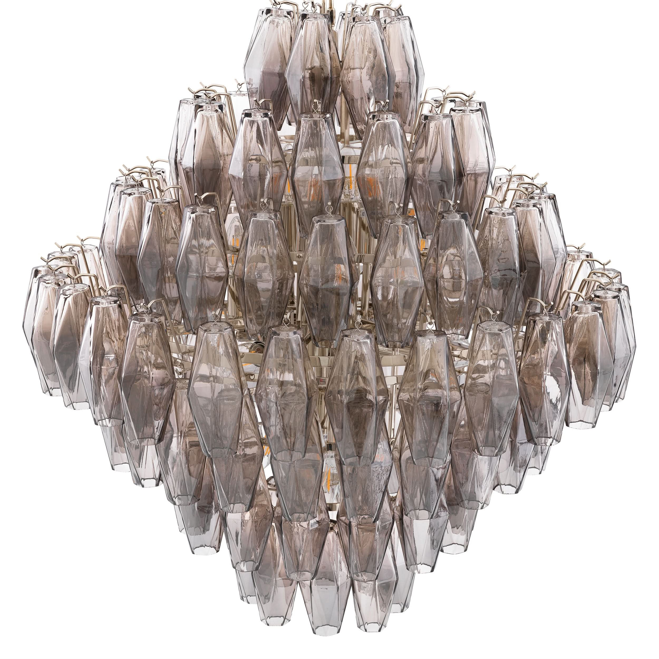 Kronleuchter Benini L – Rauchglas | Nickel-Finish Kronleuchter Eichholtz