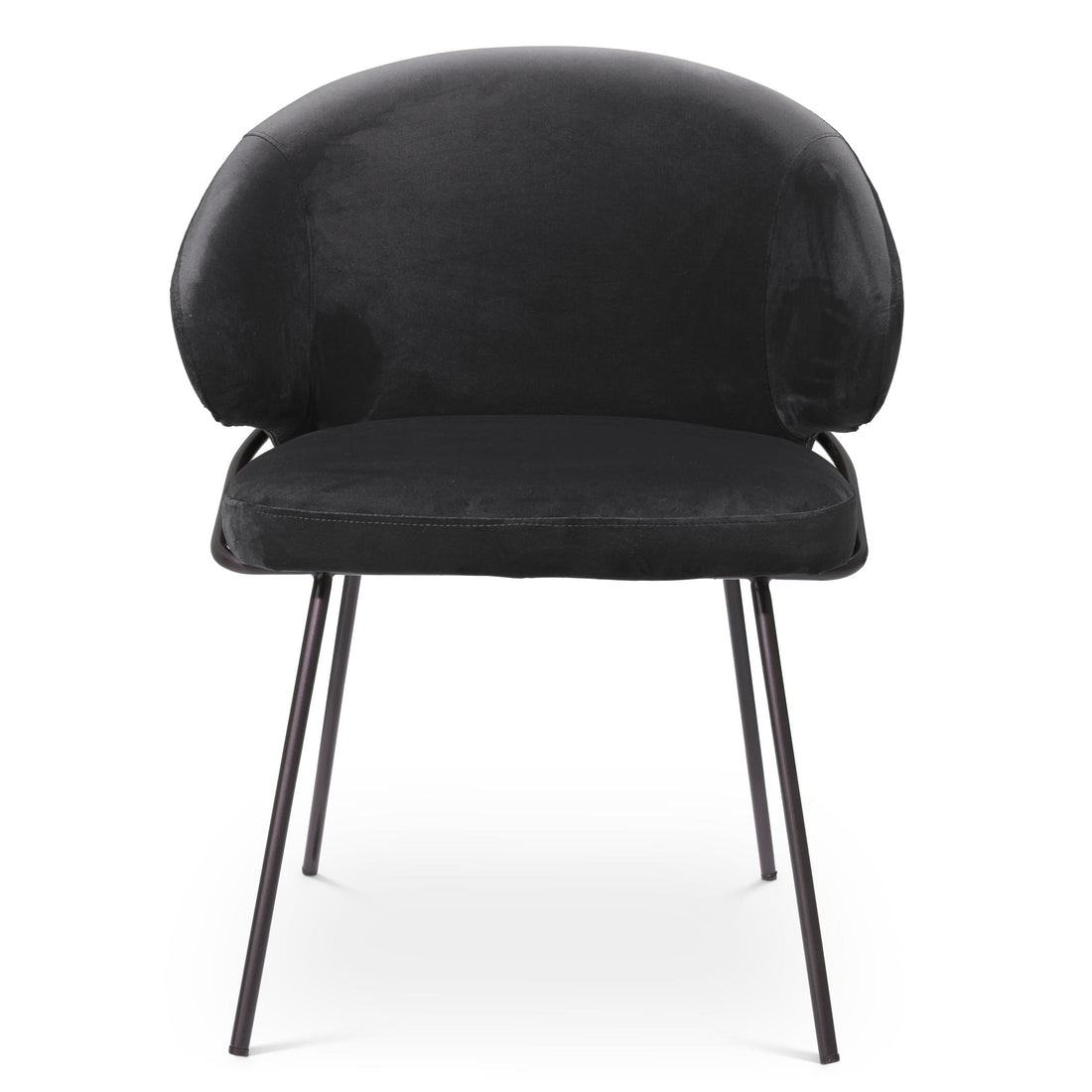 Eichholtz Stuhl Kinley – Roche Schwarz Samt mit Bronze-Gestell Esszimmerstuhl Eichholtz