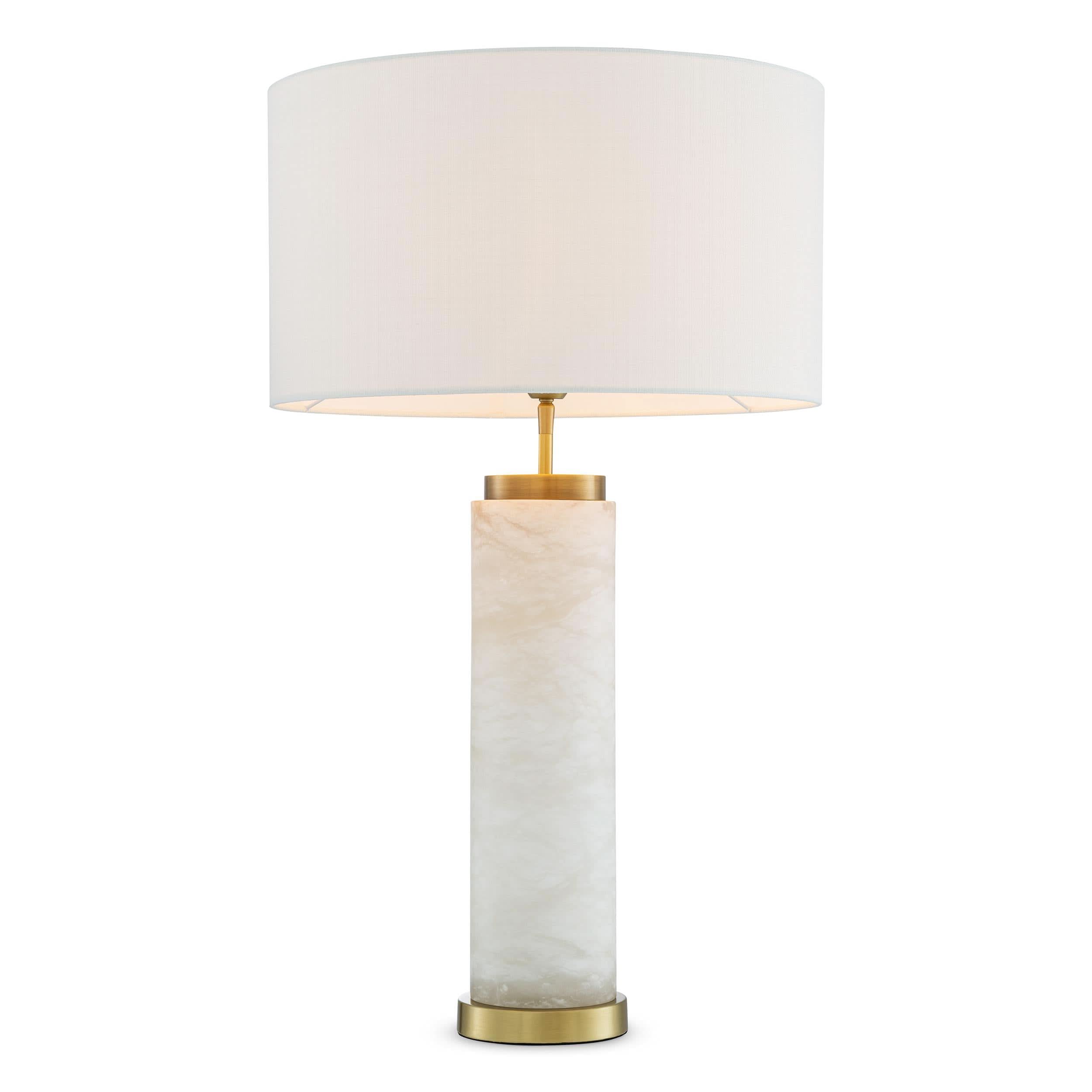 Eichholtz Tischleuchte Lxry – Alabaster mit Antikmessing Tischlampe Eichholtz