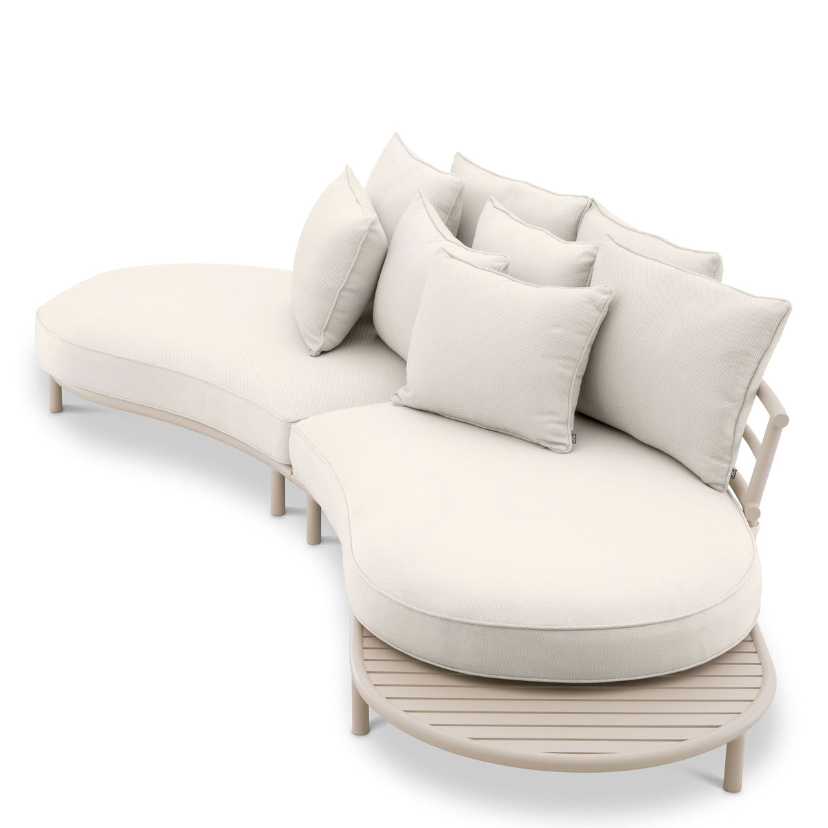 Eichholtz Outdoor Sofa Laguno – Sandfarben | Bezug Lewis Off-White/Grau Outdoor Sofa Eichholtz