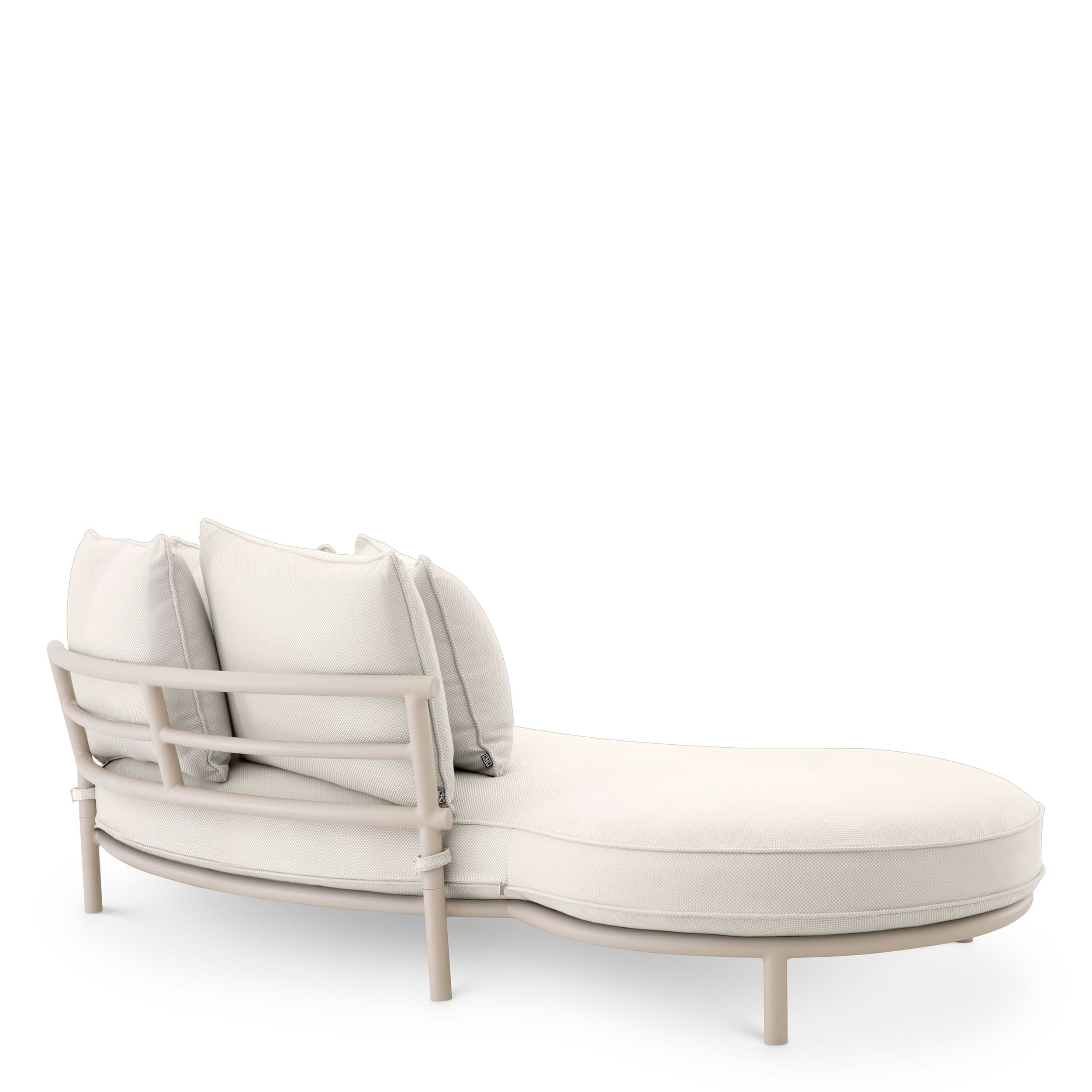 Eichholtz Outdoor Sofa Laguno Links – Sandfarben | Bezug Lewis Off-White/Grau Outdoor Sofa Eichholtz