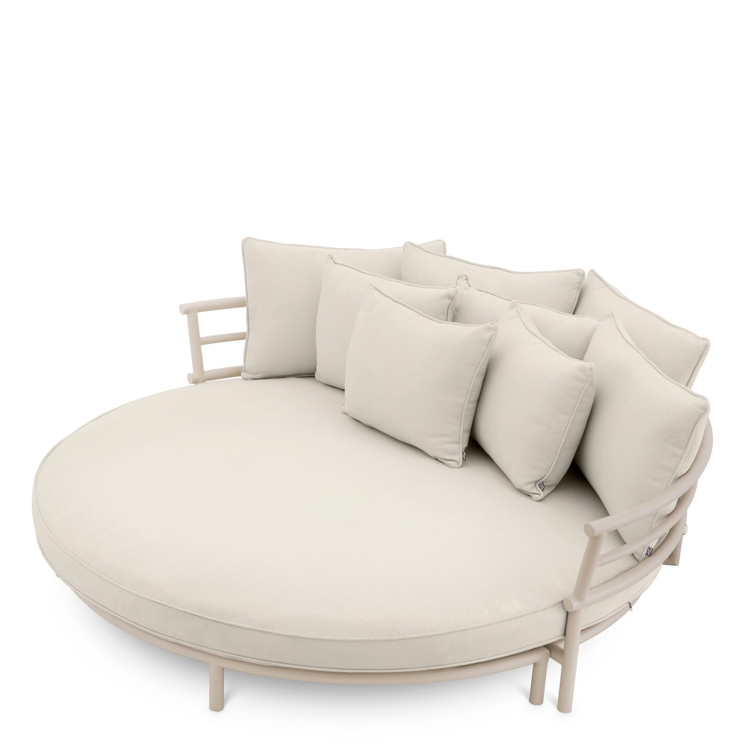 Eichholtz Outdoor Sofa Laguno Round – Sand Finish | Lewis Off-White/Grey Outdoor Daybed Eichholtz