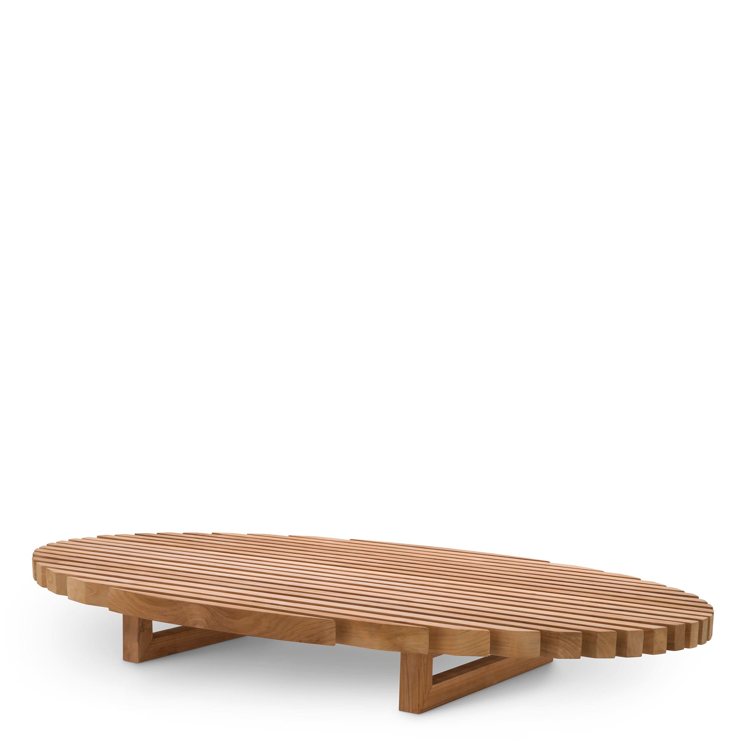 Eichholtz Outdoor Couchtisch Anjuna – Naturbelassenes Teakholz | Oval Outdoor Couchtisch oval Eichholtz