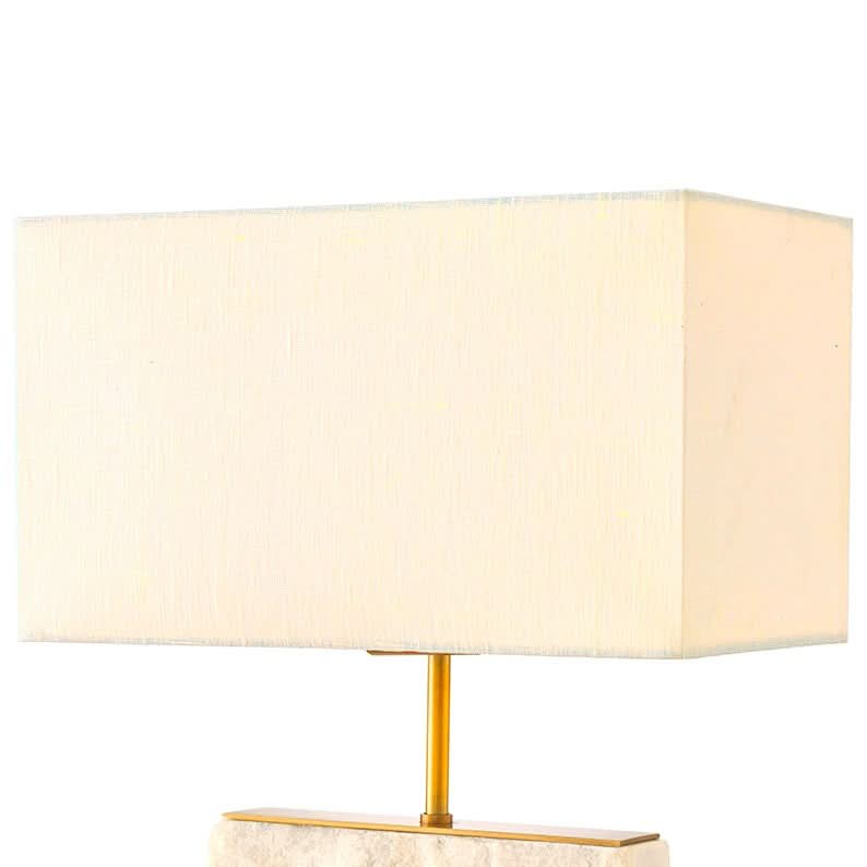 Eichholtz Tischleuchte Newton S – Antik-Messing-Finish | Weißer Marmor Tischlampe Eichholtz