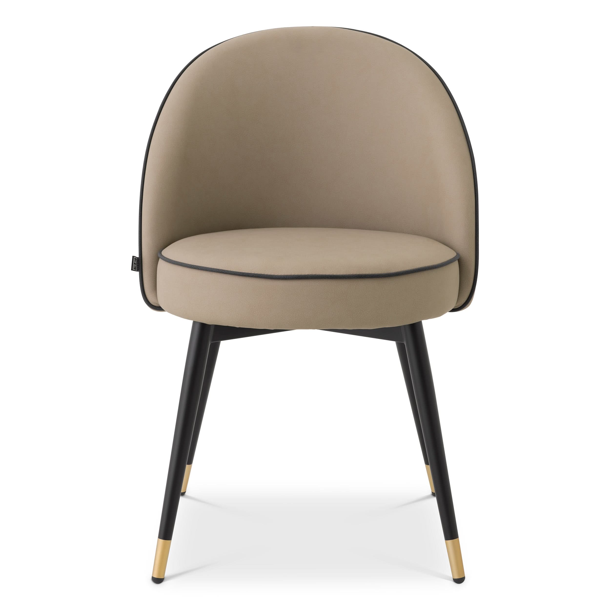 Eichholtz Esszimmerstuhl Cooper – Beige Faux Leather (Set aus 2) 2er-Set Esszimmerstühle Eichholtz