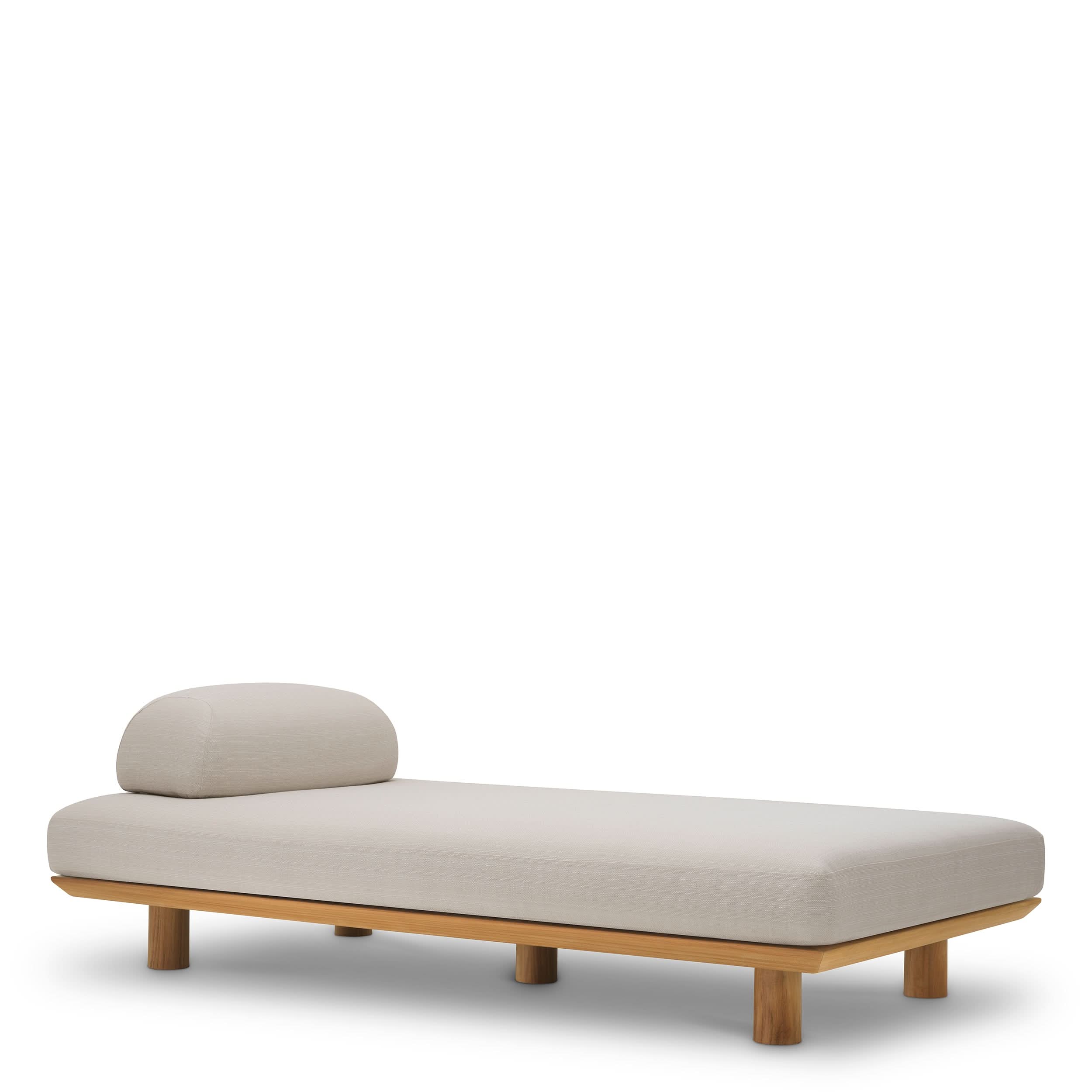Eichholtz Outdoor Sofa Nomade – Natural Teak | Lucio Sand Outdoor Sofa Eichholtz