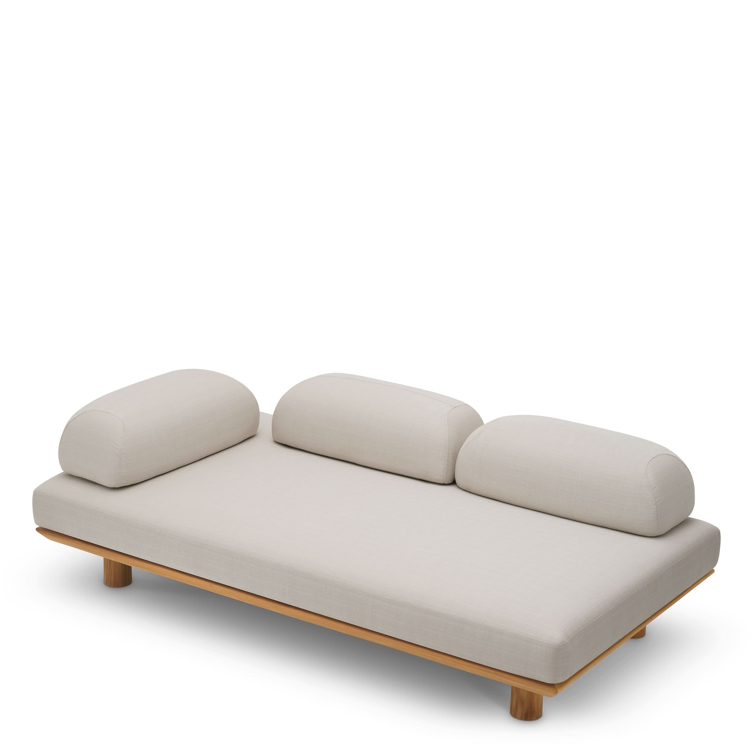 Eichholtz Outdoor Sofa Nomade – Natural Teak | Lucio Sand Outdoor Sofa Eichholtz