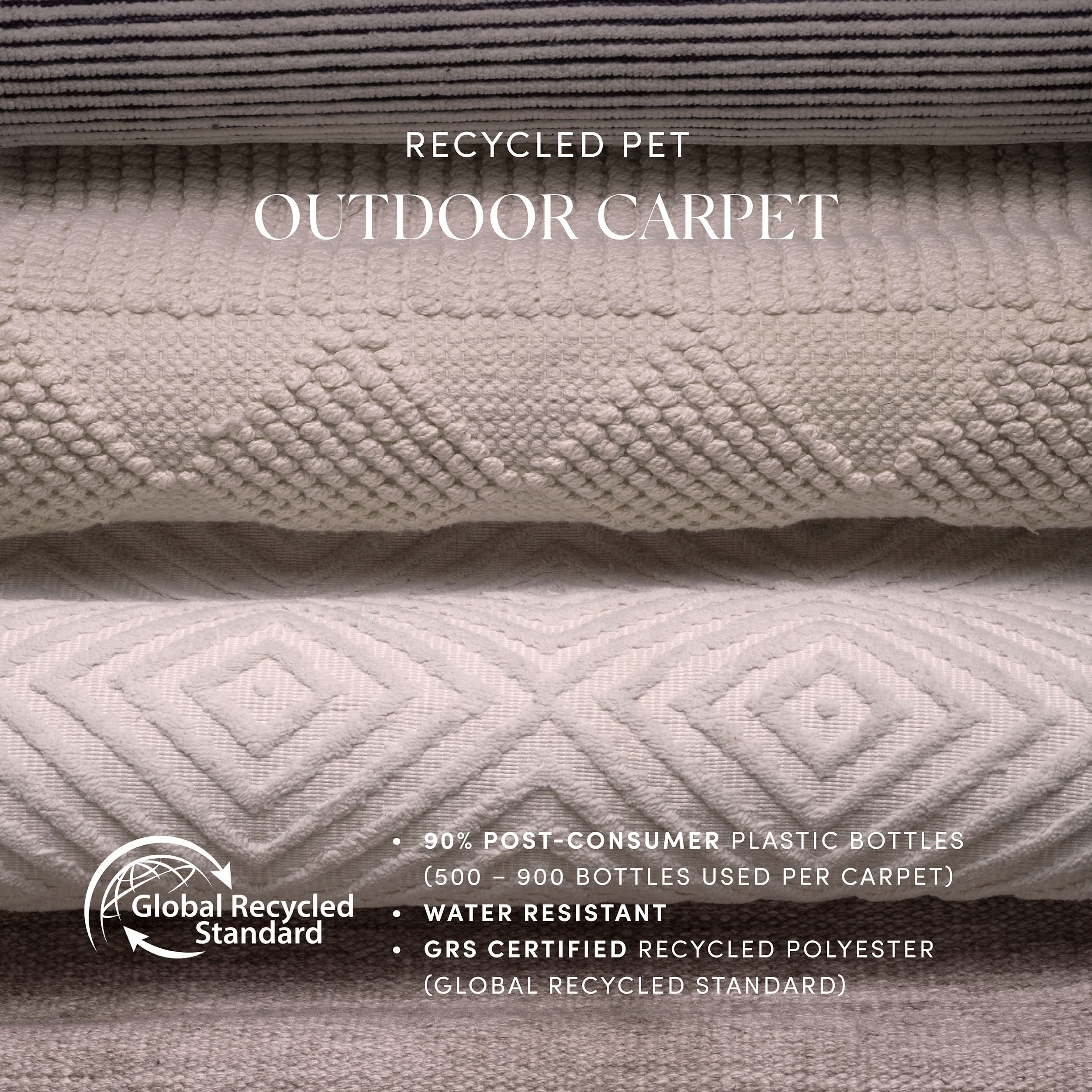 Eichholtz Outdoor Teppich Linara 300 x 400 cm – Beige | Handgewebt aus recyceltem Material Outdoor Teppich Eichholtz