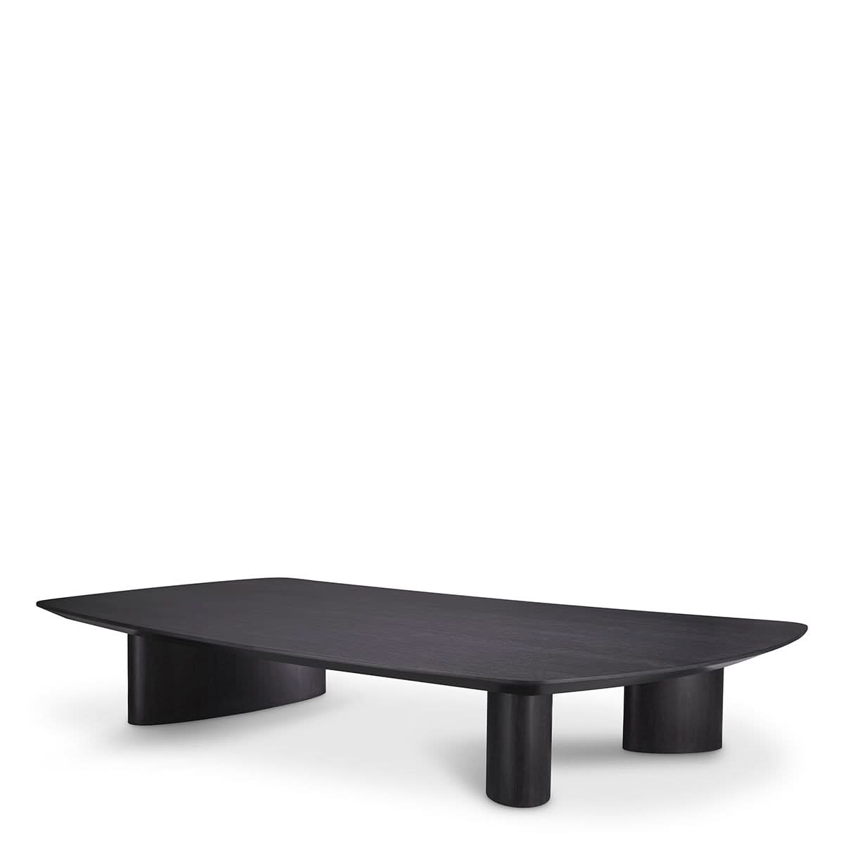 Eichholtz Couchtisch Bergman – Eichenfurnier Anthrazitgrau | Freiform | Low Profile Couchtisch eckig Eichholtz