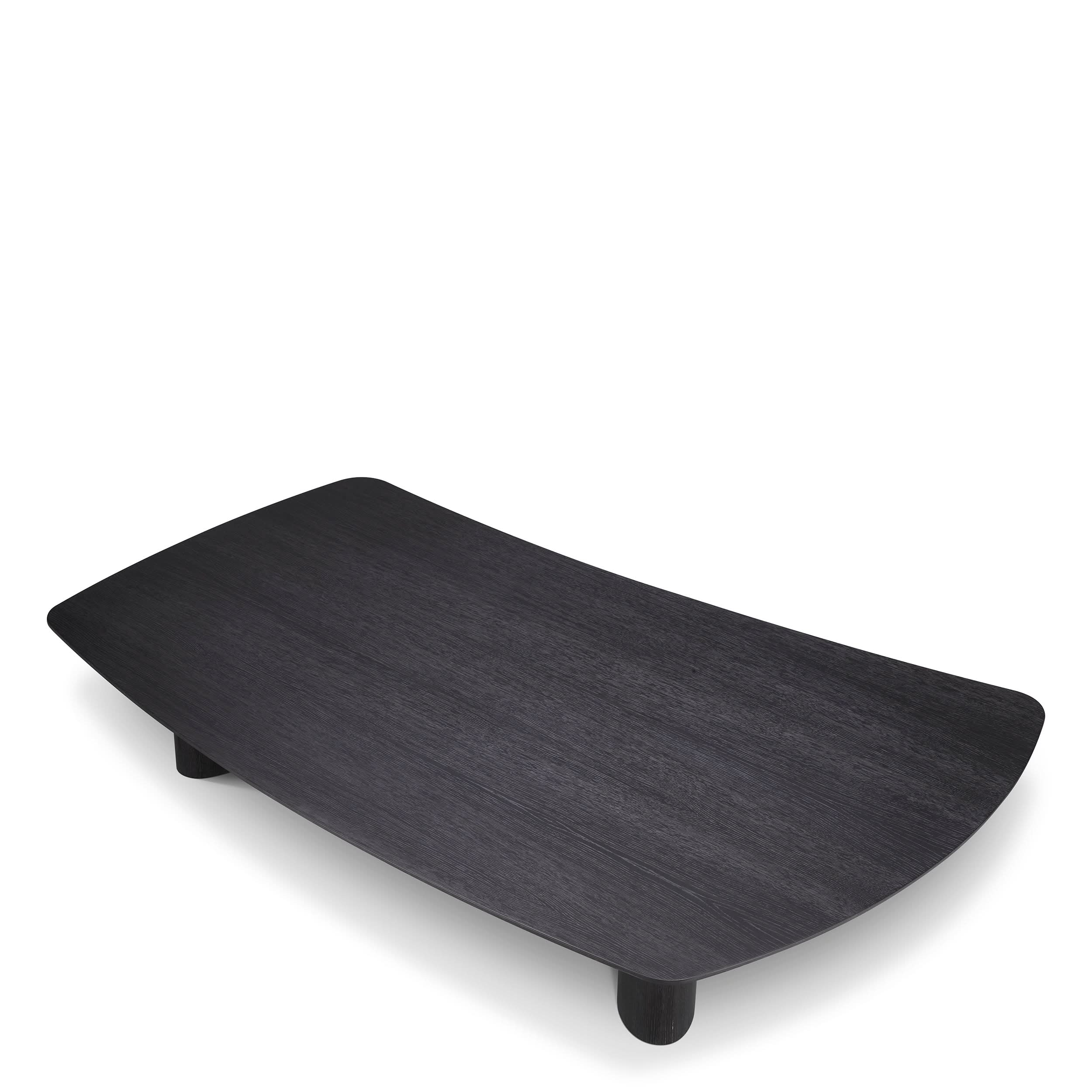 Eichholtz Couchtisch Bergman – Eichenfurnier Anthrazitgrau | Freiform | Low Profile Couchtisch eckig Eichholtz
