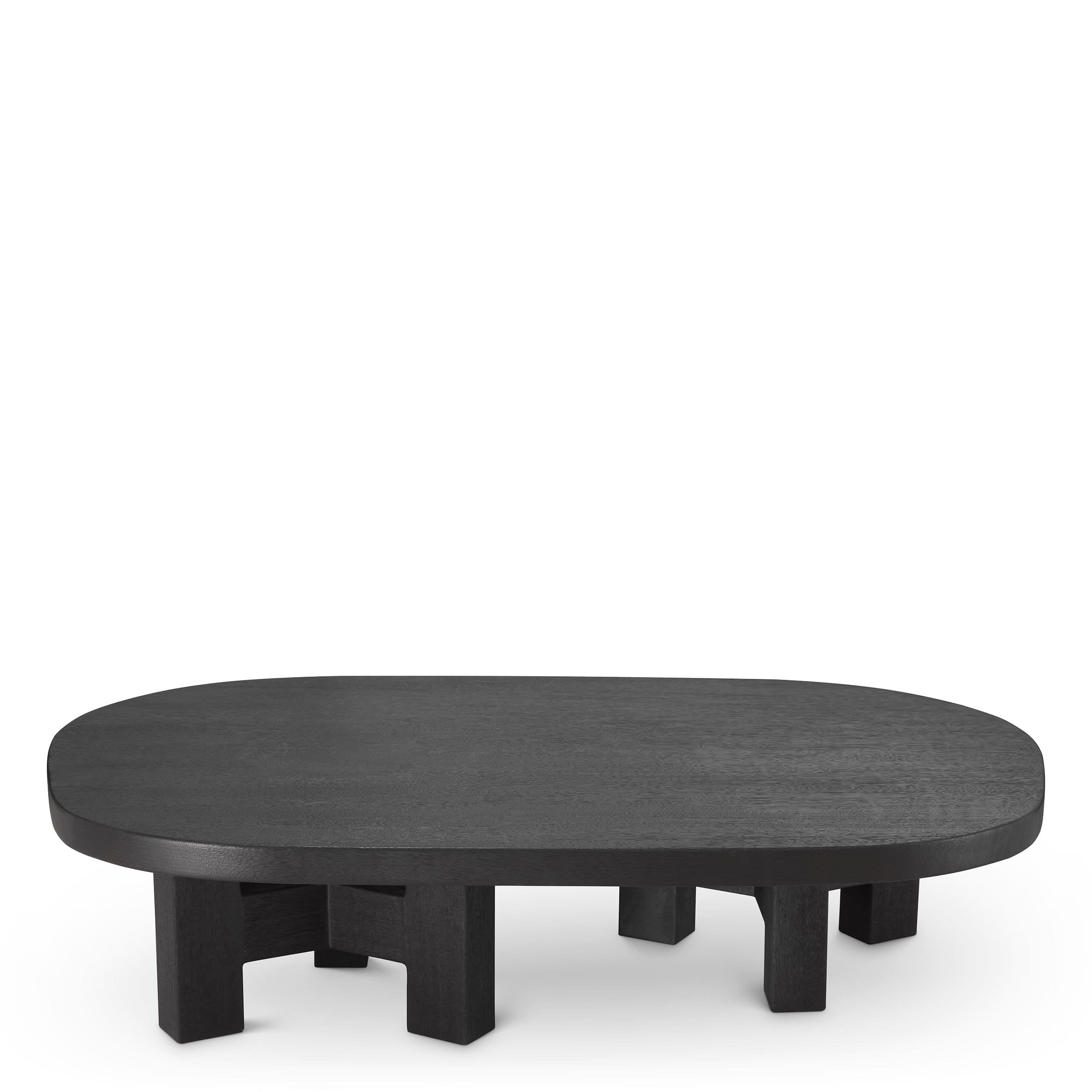 Eichholtz Couchtisch Libertine – Meranti-Holz | Burnt Finish | Oval Couchtisch oval Eichholtz