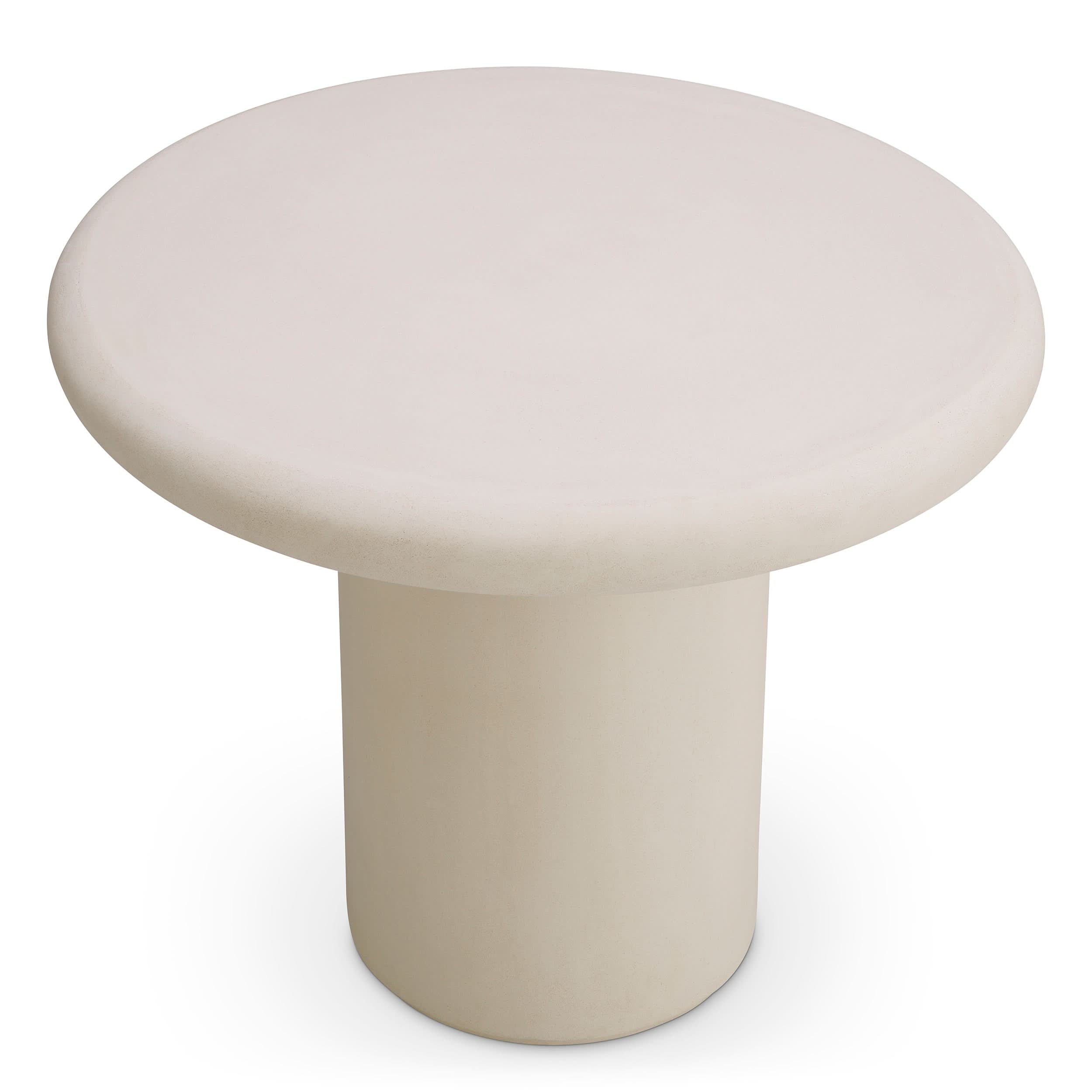 Eichholtz Outdoor Beistelltisch Vitalis – Creme | Glasfaserverstärkter Beton Outdoor Beistelltisch rund Eichholtz