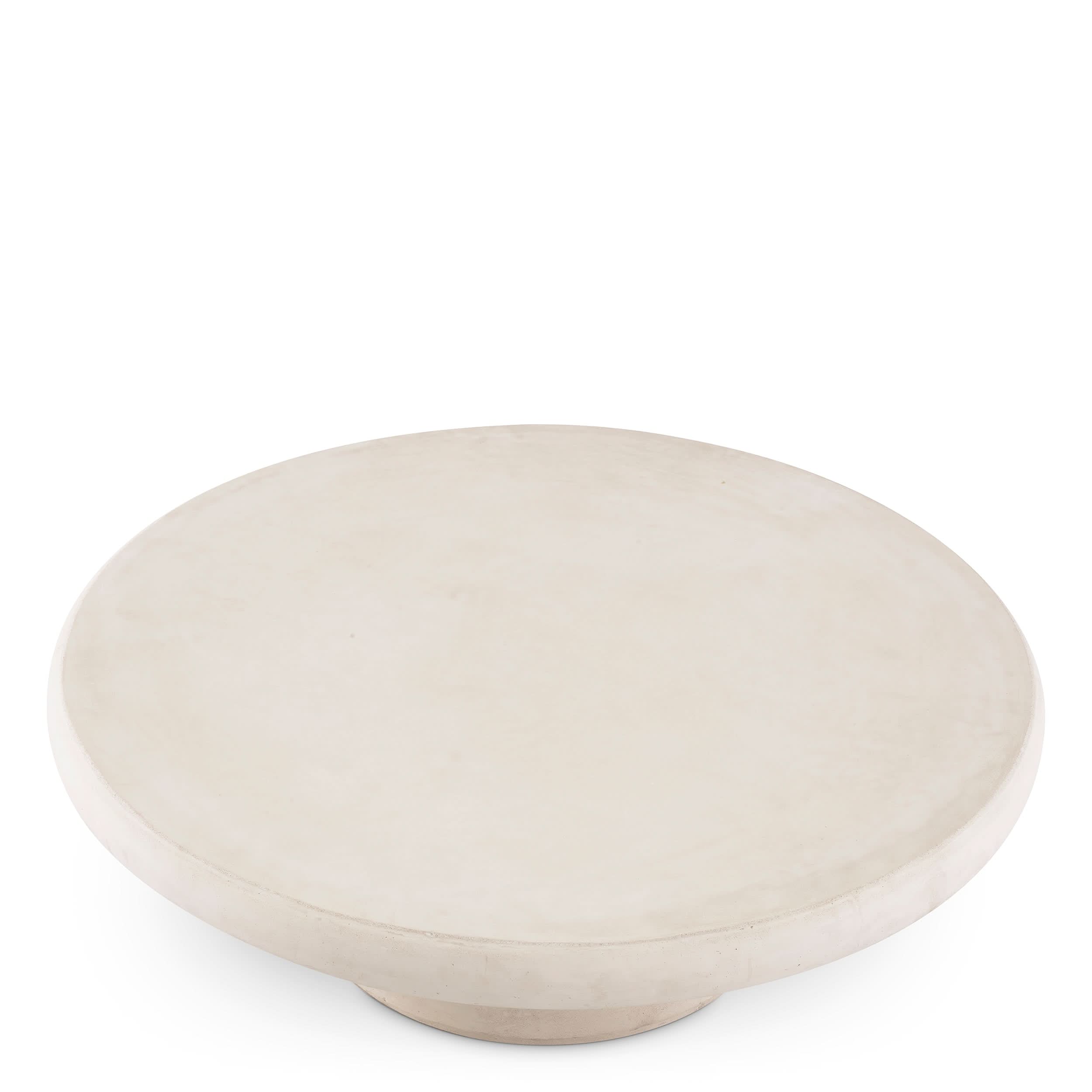 Eichholtz Outdoor Couchtisch Cleon – Creme | Glasfaserverstärkter Beton Outdoor Couchtisch rund Eichholtz