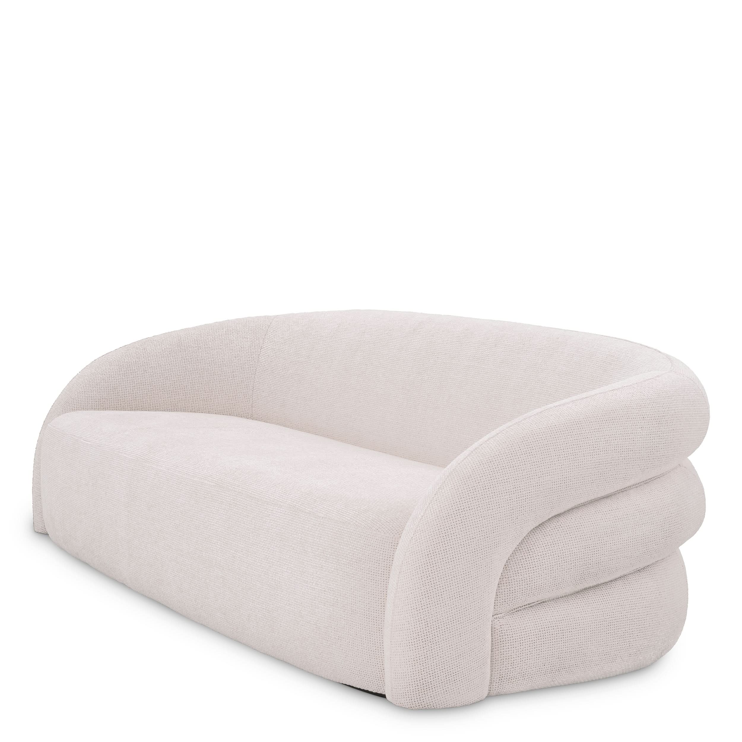 Eichholtz Sofa Novelle – Lyssa Off-White | Schwarzer Sockel 3-Sitzer Sofa Eichholtz