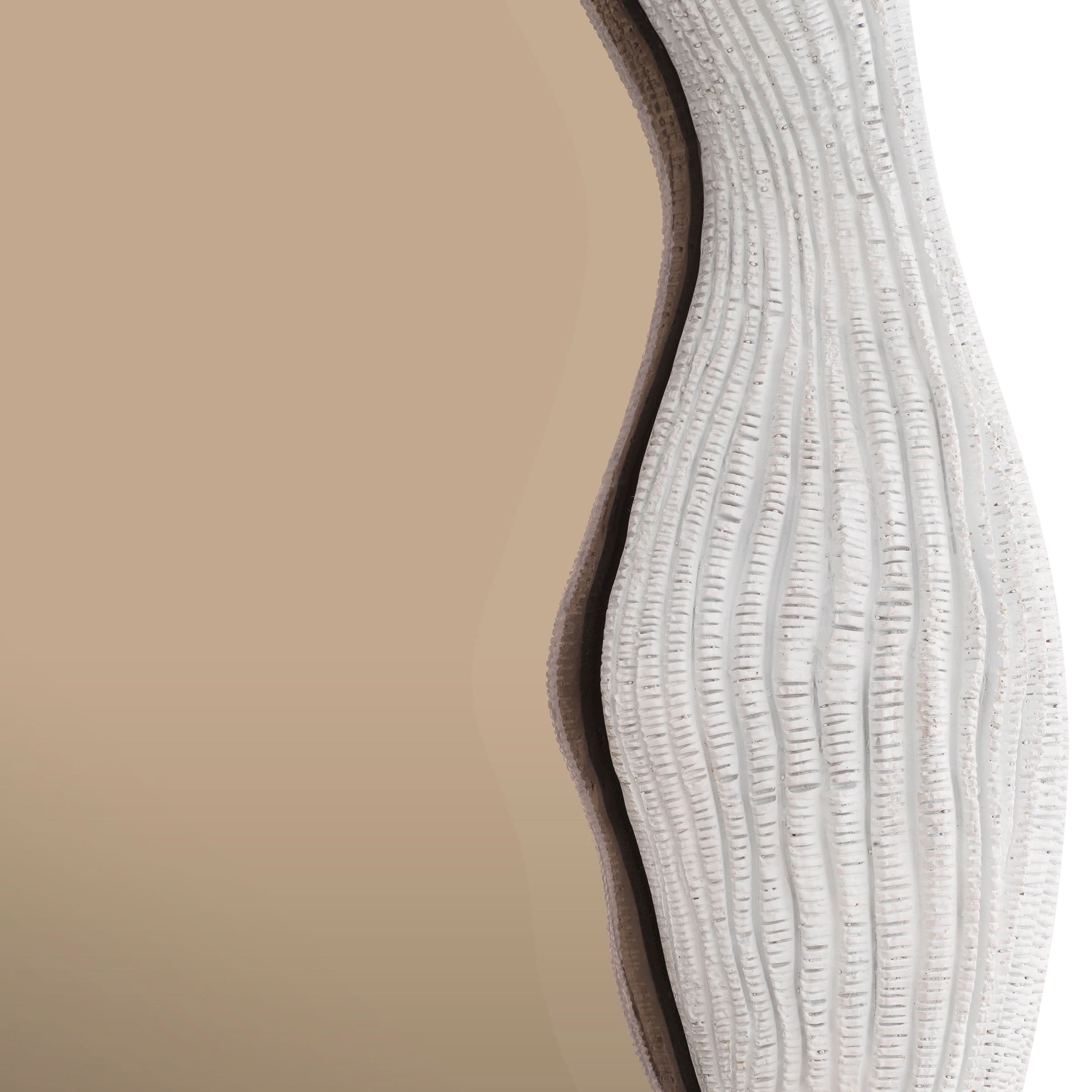 Eichholtz Spiegel Genta S – Weiß | Spiegelglas in Bronze-Optik Wandspiegel asymmetrisch Eichholtz