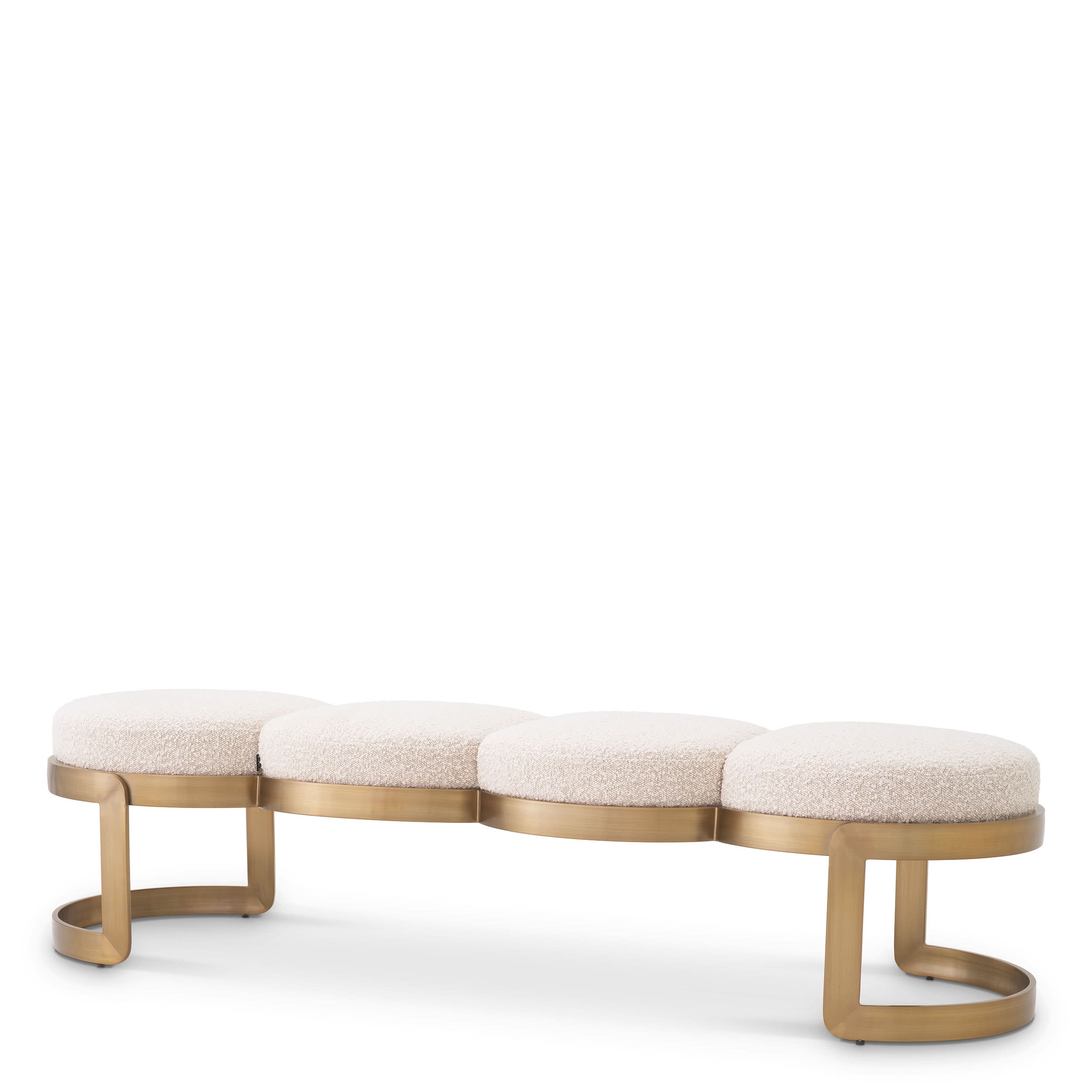 Eichholtz – Polsterbank Newport (Bouclé Cream | Brushed Brass) Polsterbank Eichholtz