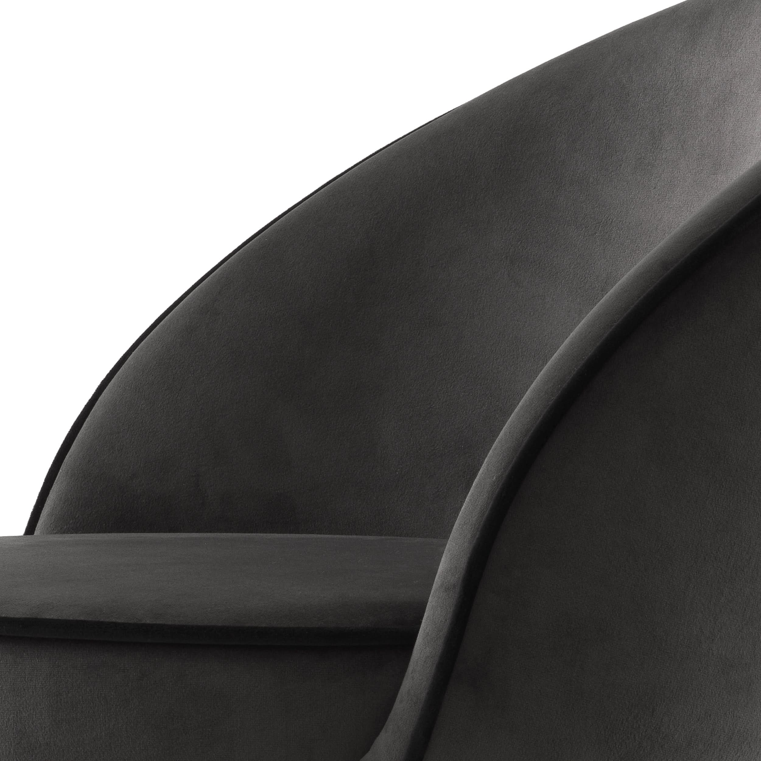 Eichholtz Barhocker Cooper – Roche Dark Grey Velvet (Set aus 2) 2er-Set Barstühle Eichholtz